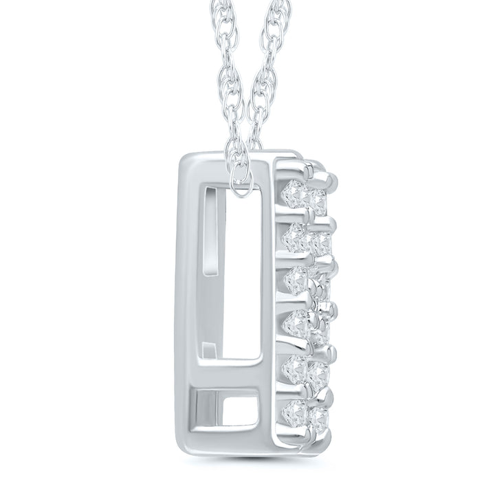 Diamond Accent Initial H Pendant in 10K White Gold