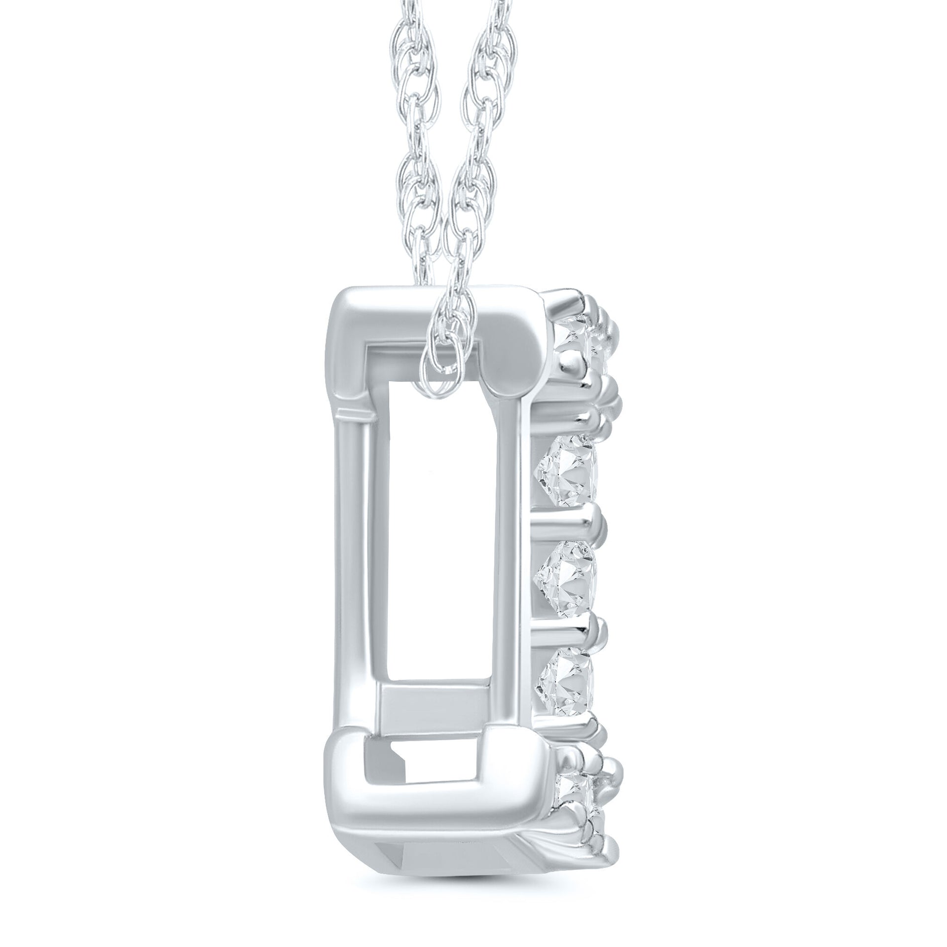 Diamond Accent Initial I Pendant in 10K White Gold