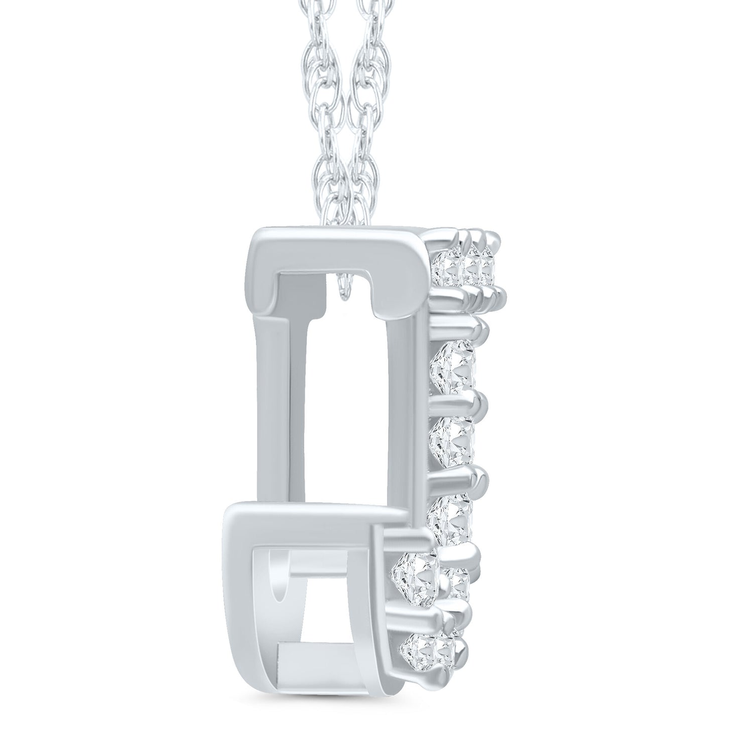 Diamond Accent Initial J Pendant in 10K White Gold