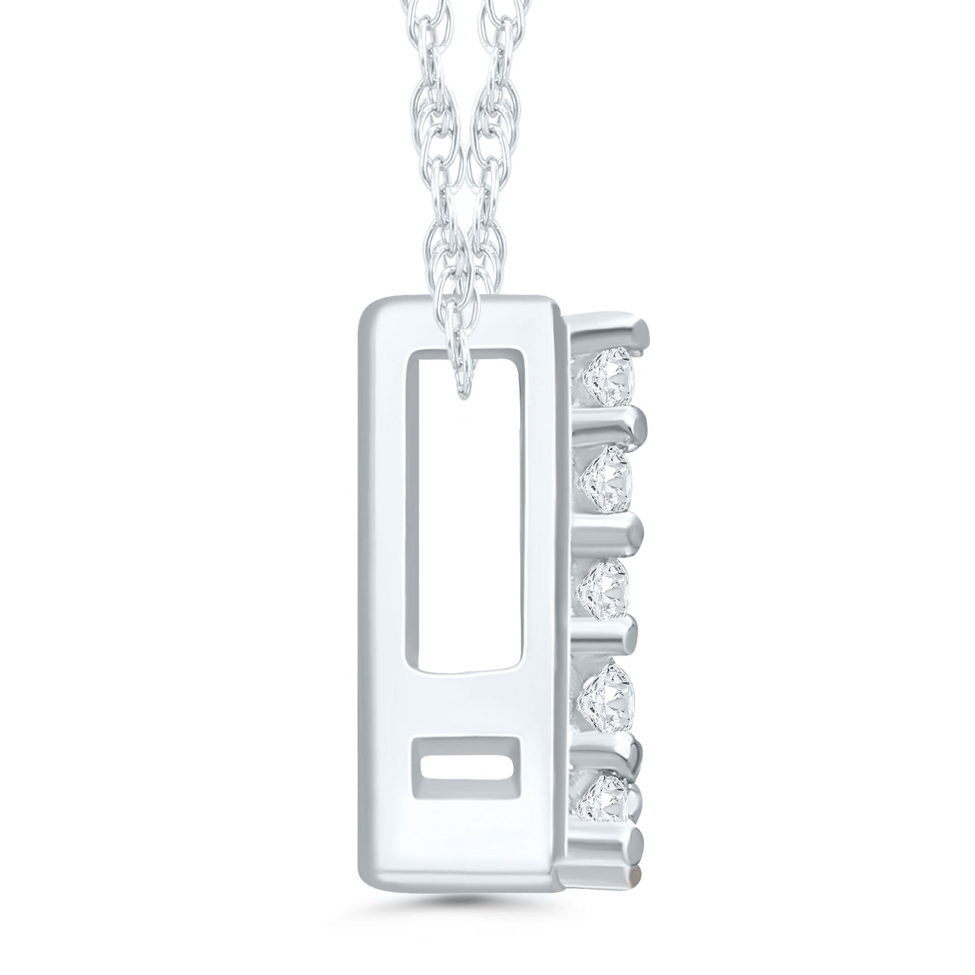 Diamond Accent Initial L Pendant in 10K White Gold
