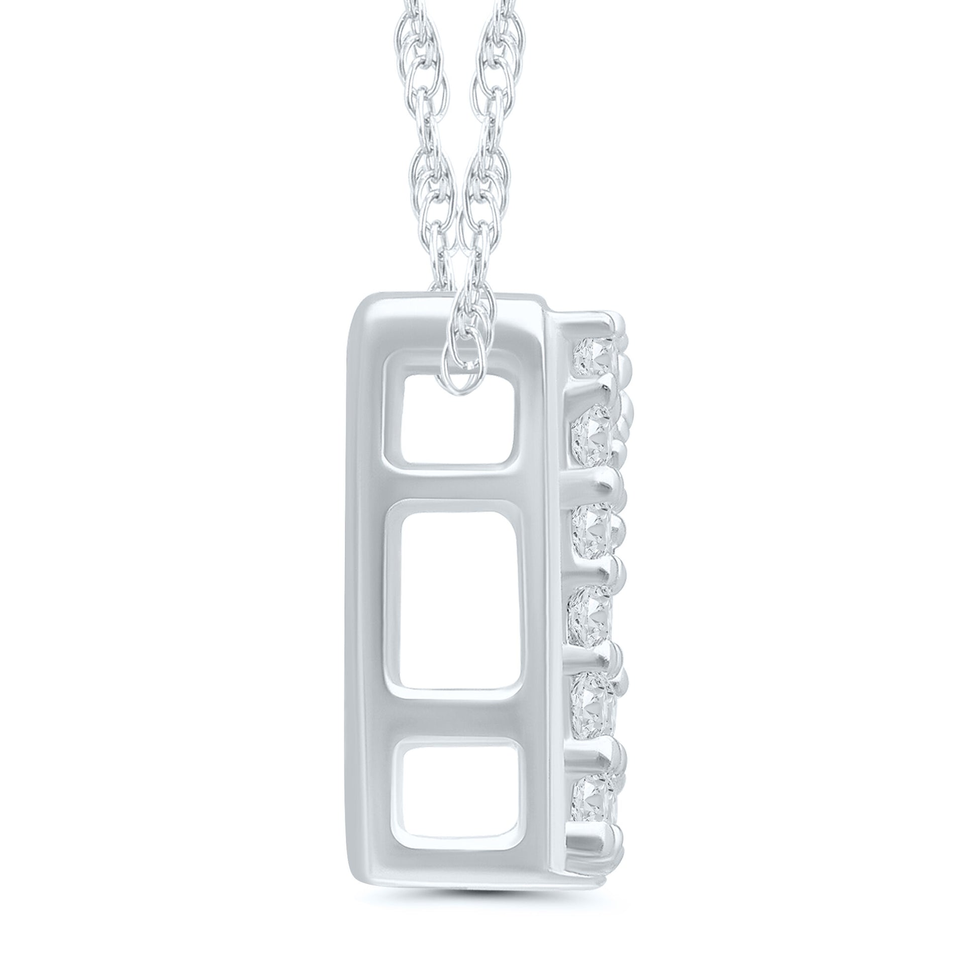 Diamond Accent Initial M Pendant in 10K White Gold