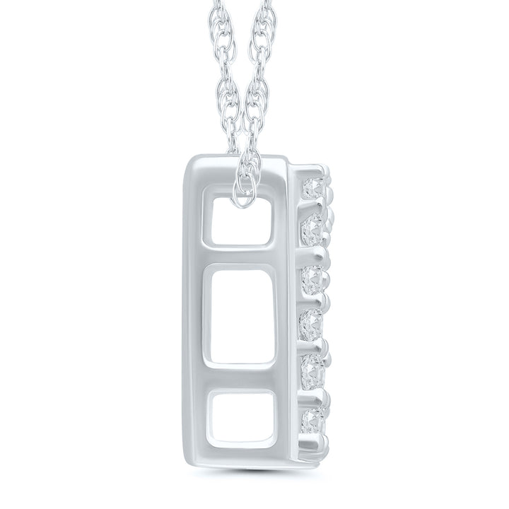 Diamond Accent Initial M Pendant in 10K White Gold
