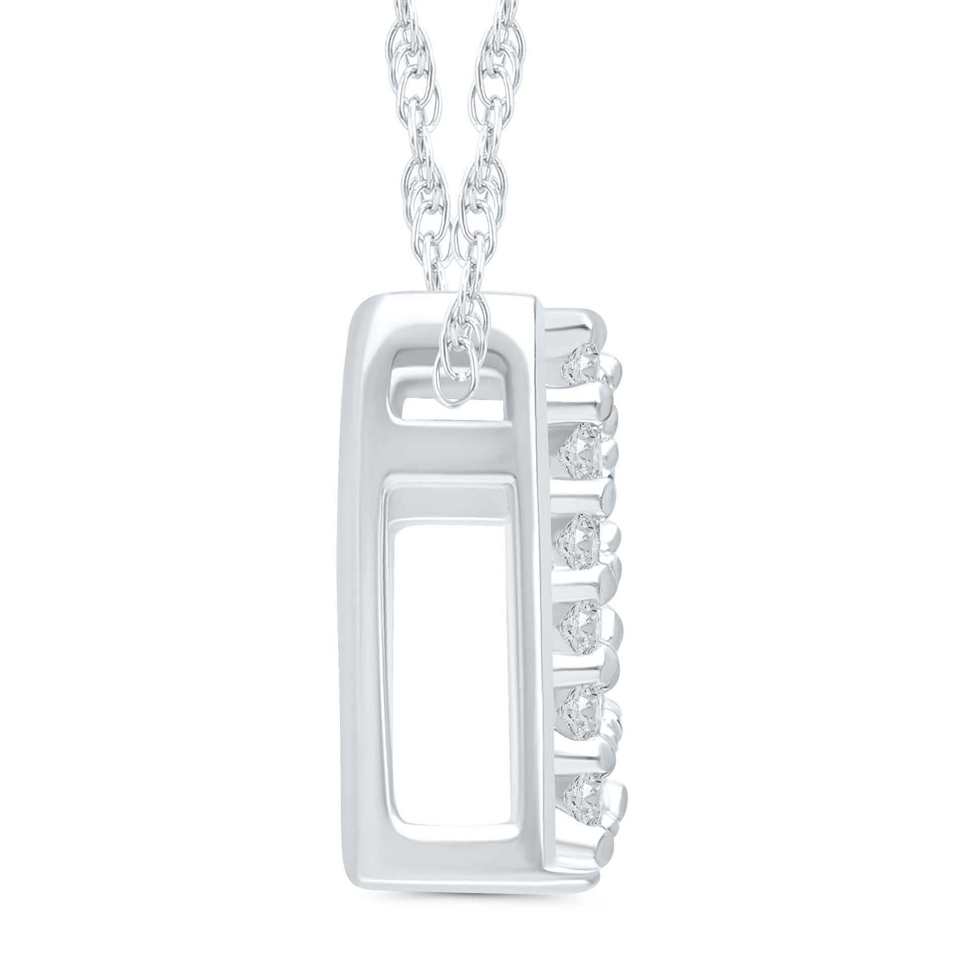 Diamond Accent Initial N Pendant in 10K White Gold