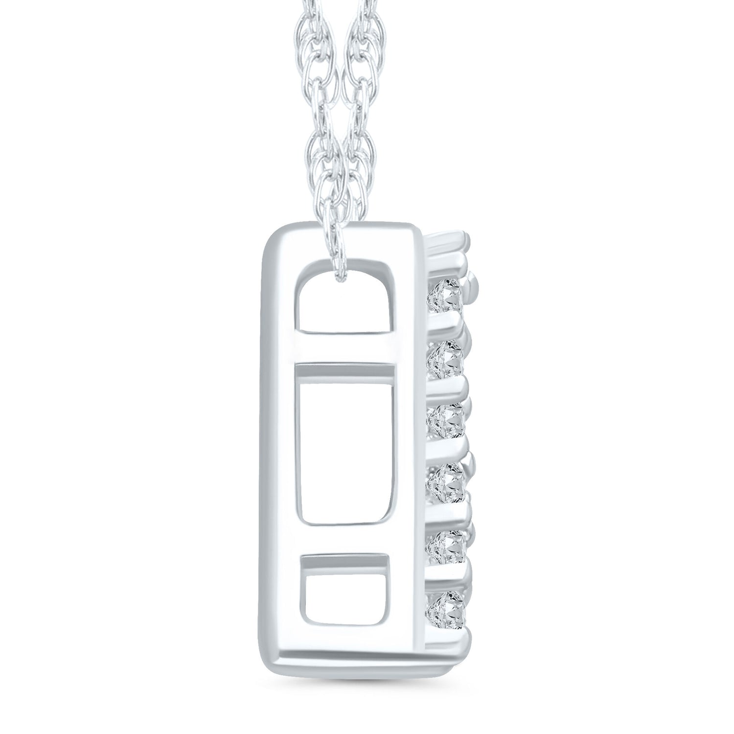 Diamond Accent Initial P Pendant in 10K White Gold