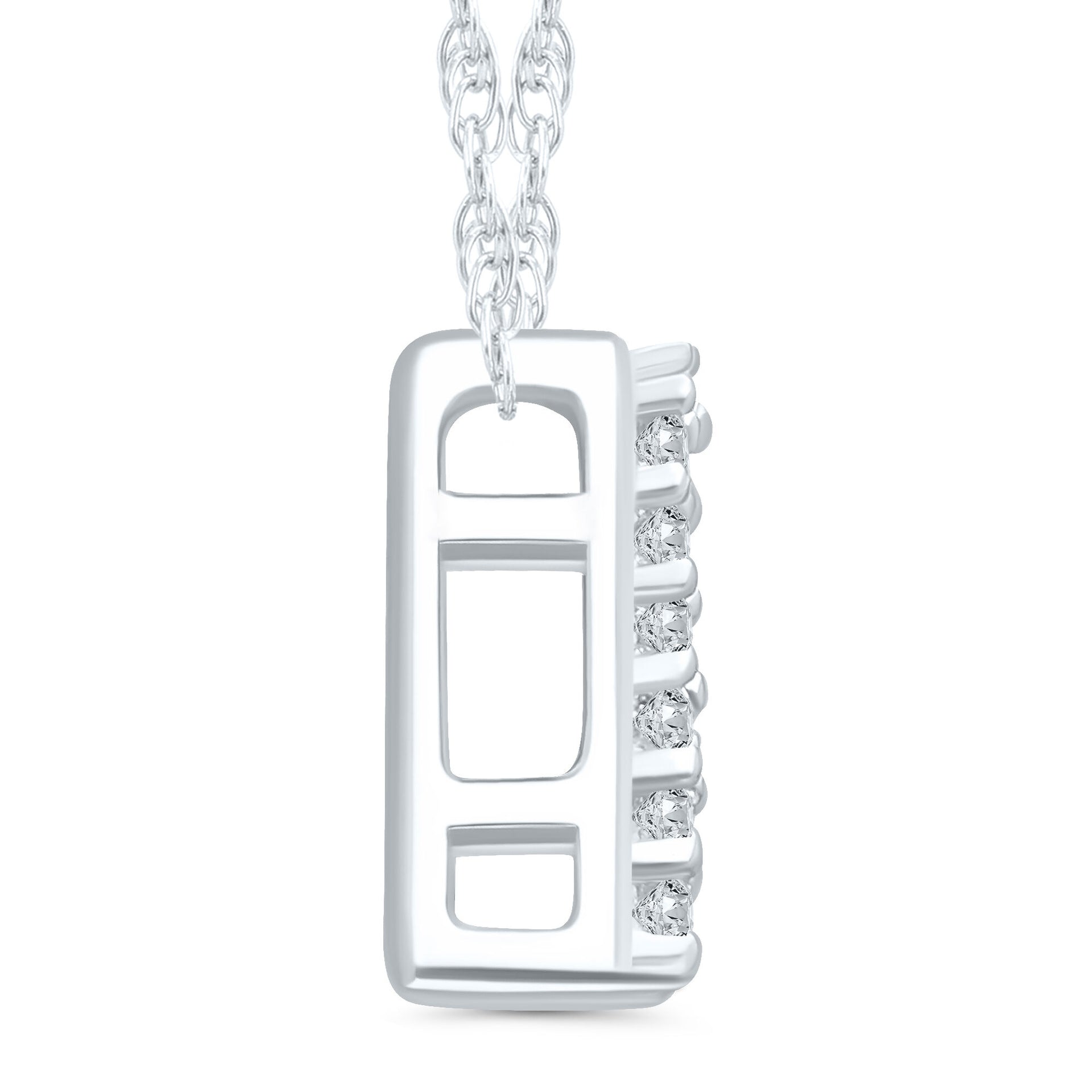 Diamond Accent Initial P Pendant in 10K White Gold