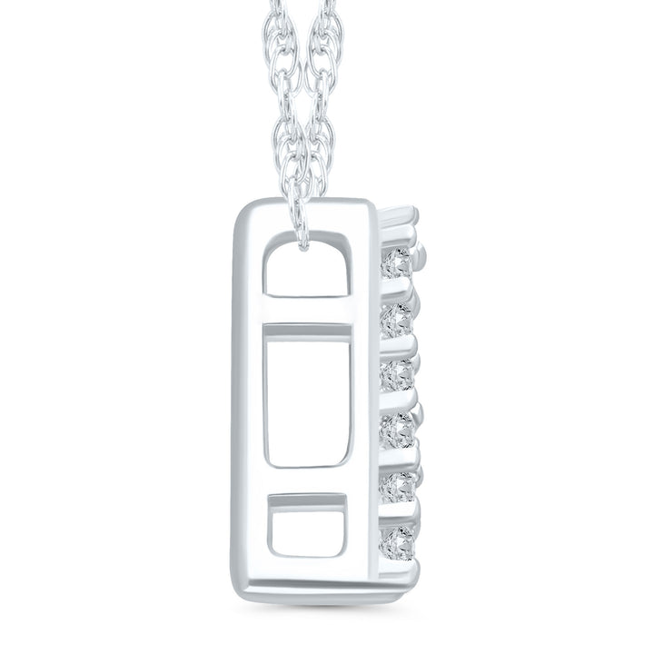 Diamond Accent Initial P Pendant in 10K White Gold
