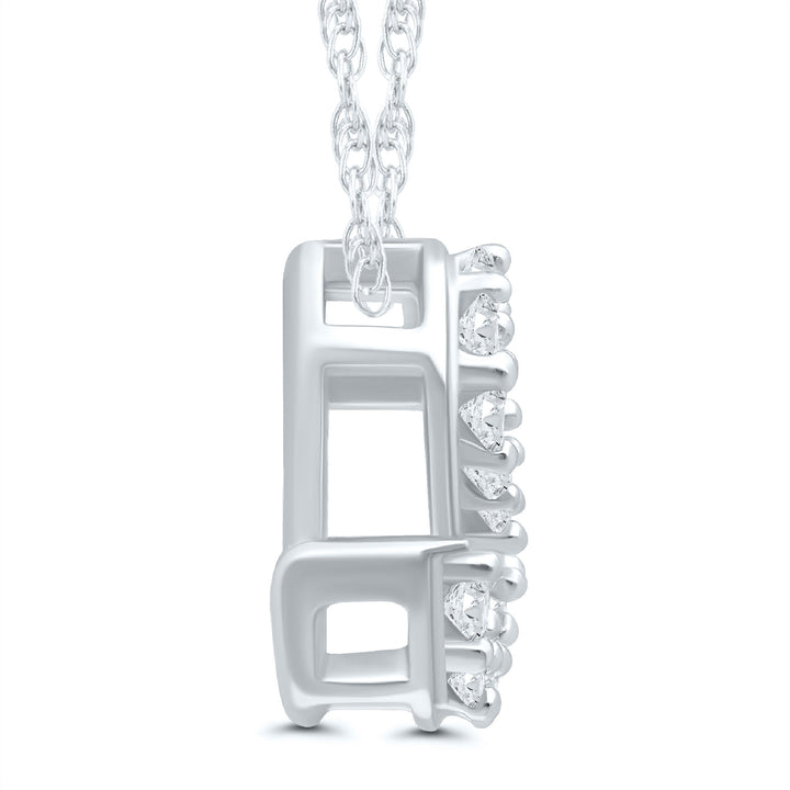Diamond Accent Initial R Pendant in 10K White Gold