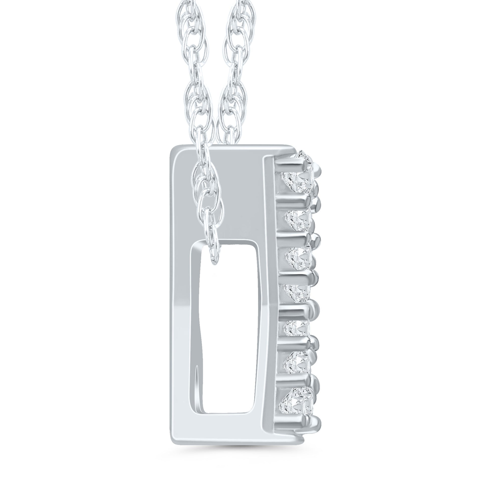 Diamond Accent Initial X Pendant in 10K White Gold