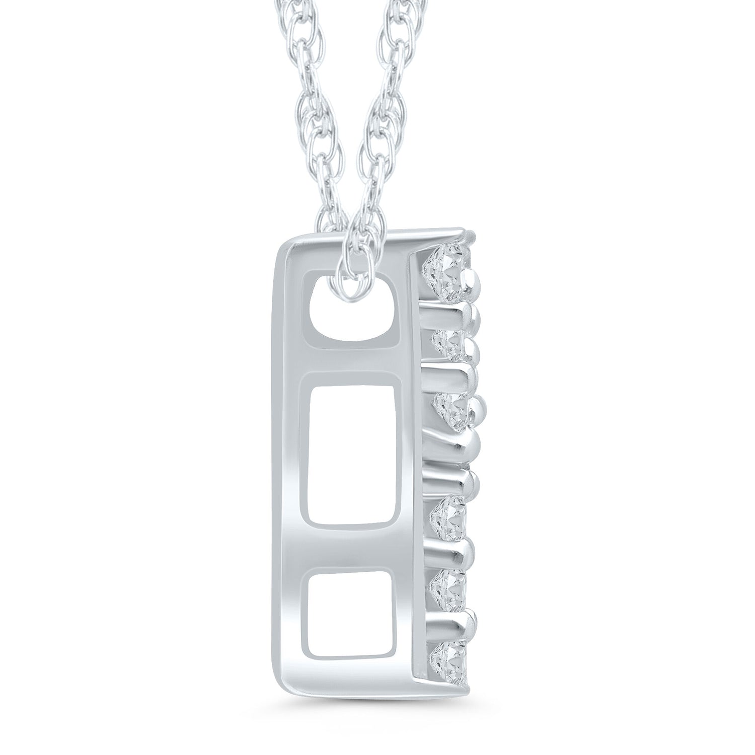 Diamond Accent Initial Y Pendant in 10K White Gold