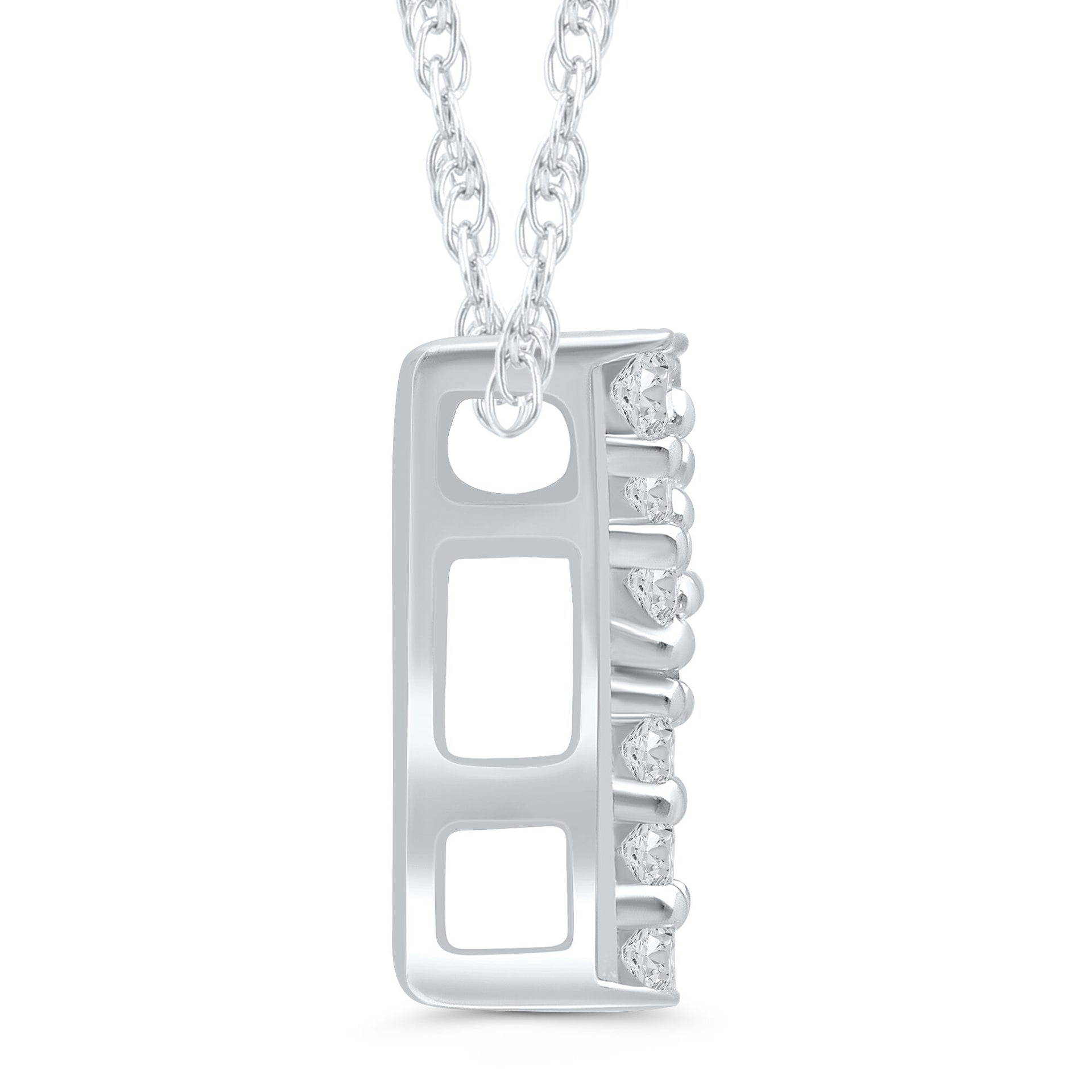 Diamond Accent Initial Y Pendant in 10K White Gold