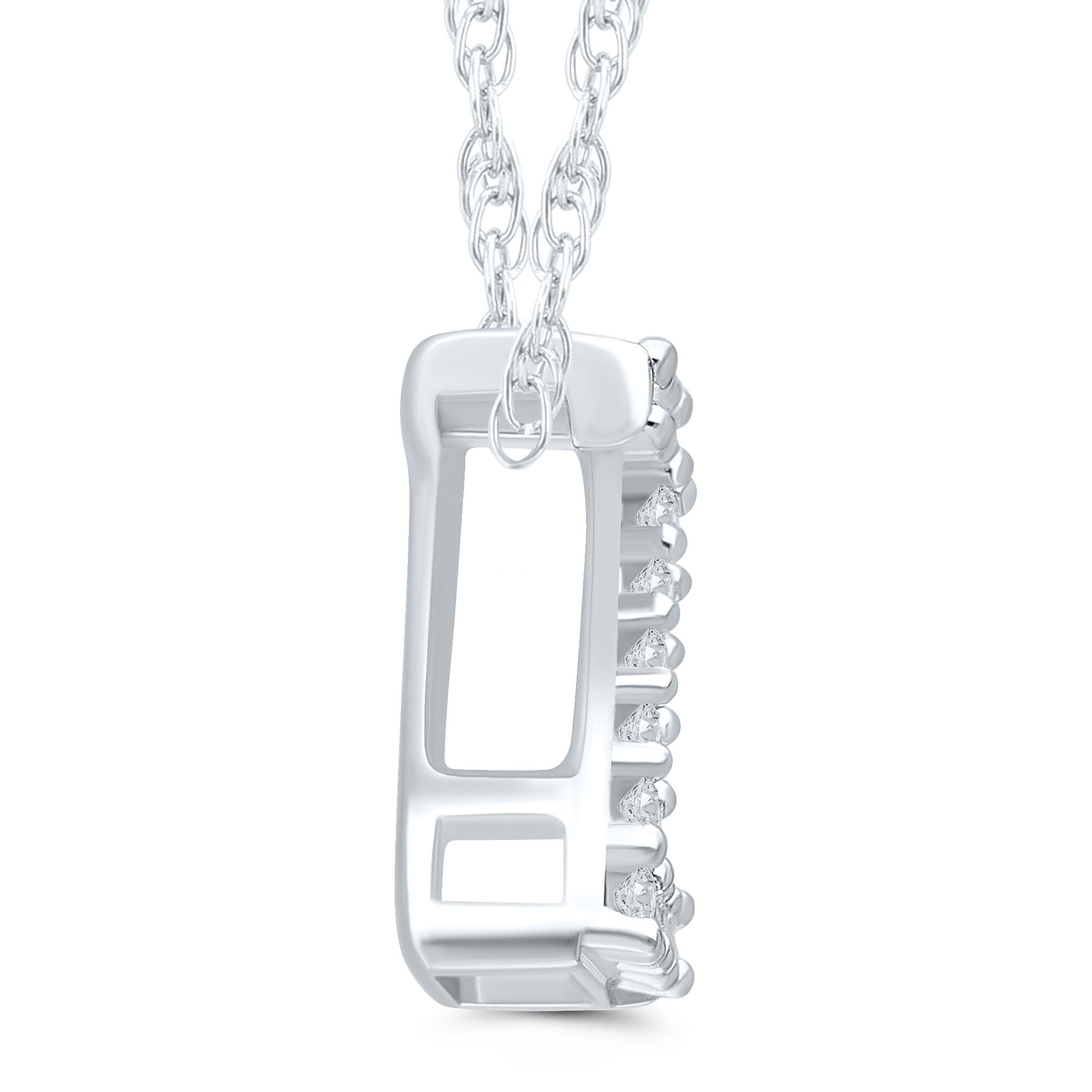 Diamond Accent Initial Z Pendant in 10K White Gold