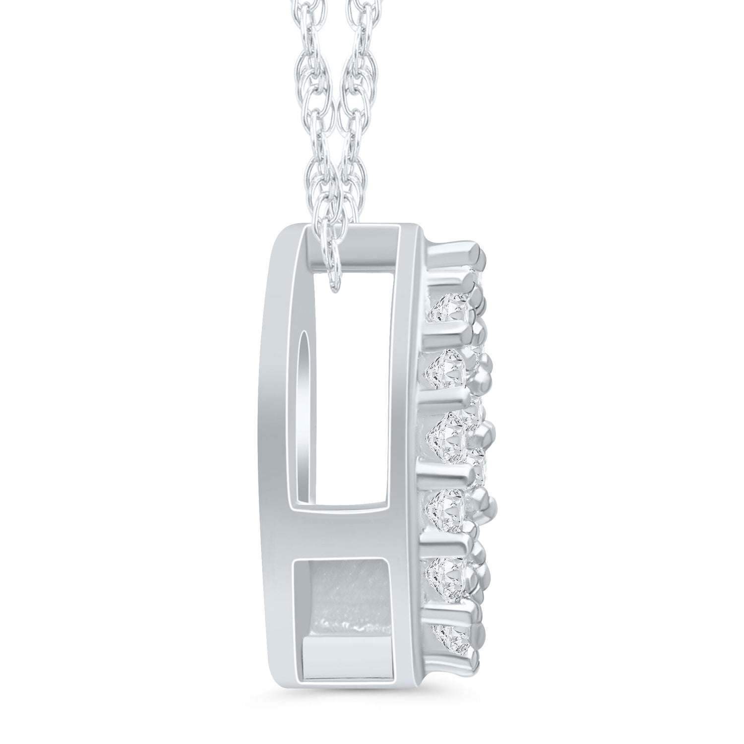 Diamond Accent Initial Q Pendant in 10K White Gold