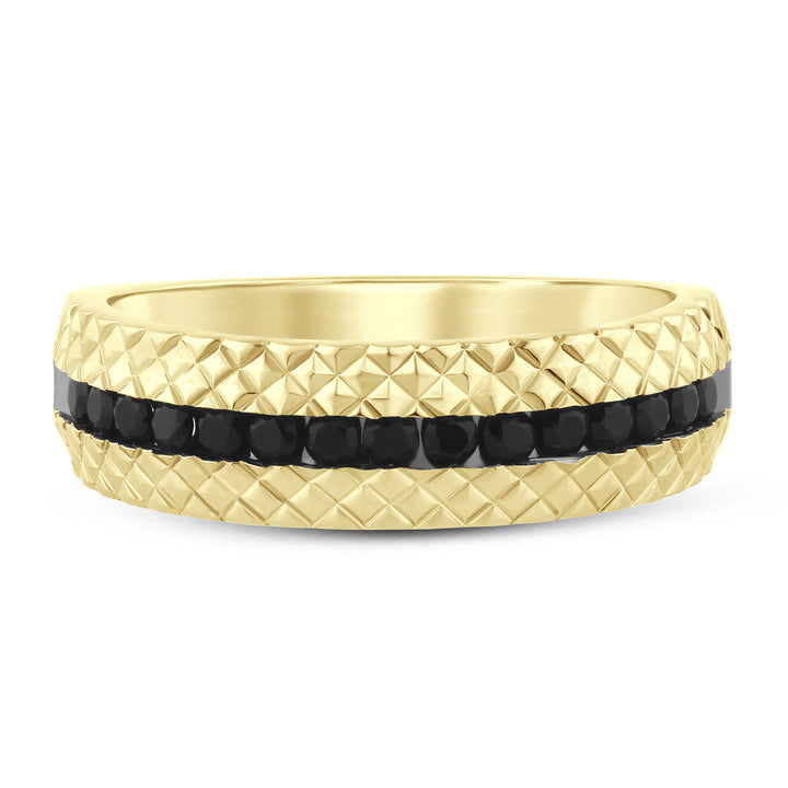 Black Diamond Band in 10K Yellow Gold (1/4 ct. tw.)