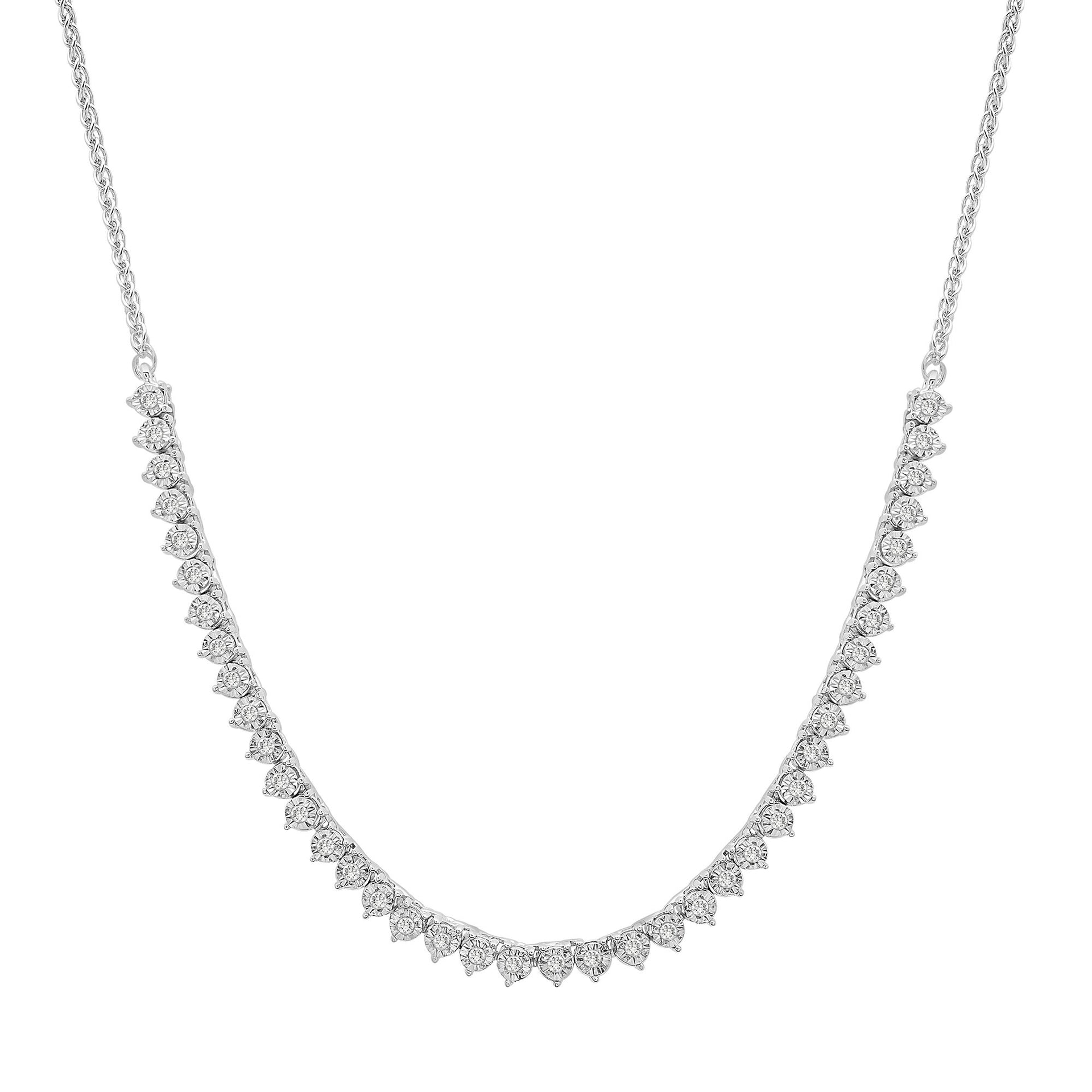 Diamond Illusion Necklace in Sterling Silver (1/4 ct. tw.)