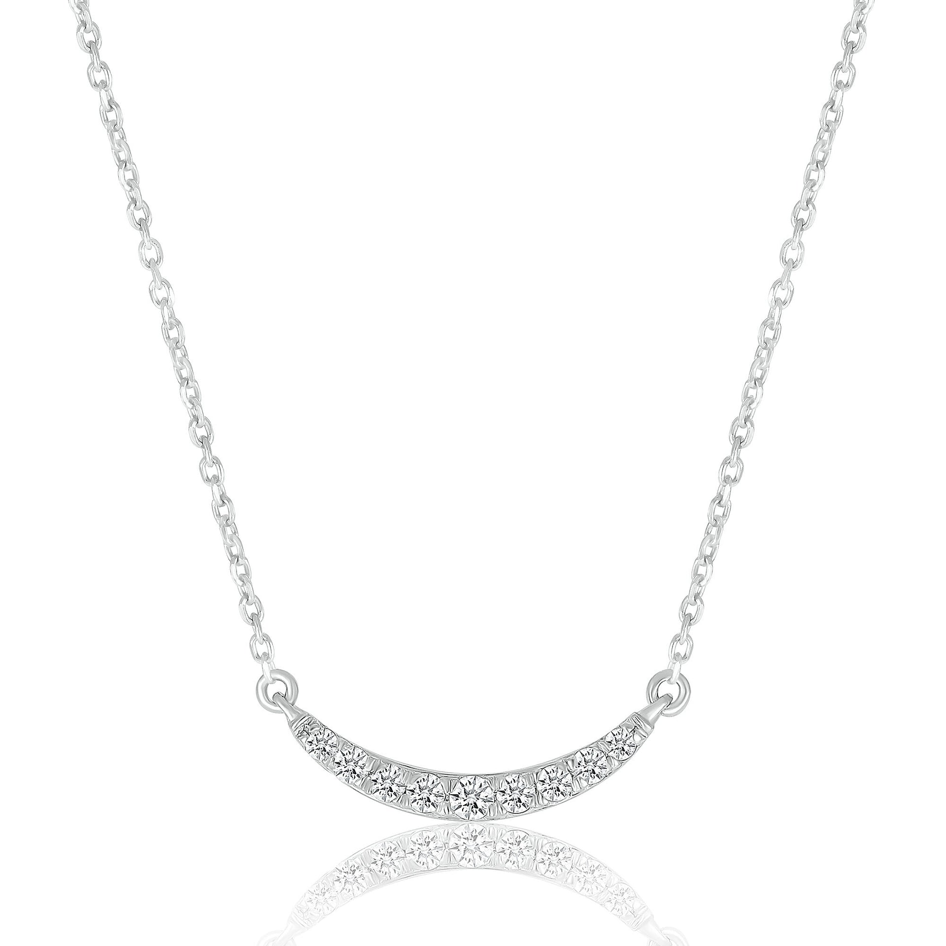 Diamond Smile Necklace in Sterling Silver (1/8 ct. tw.)