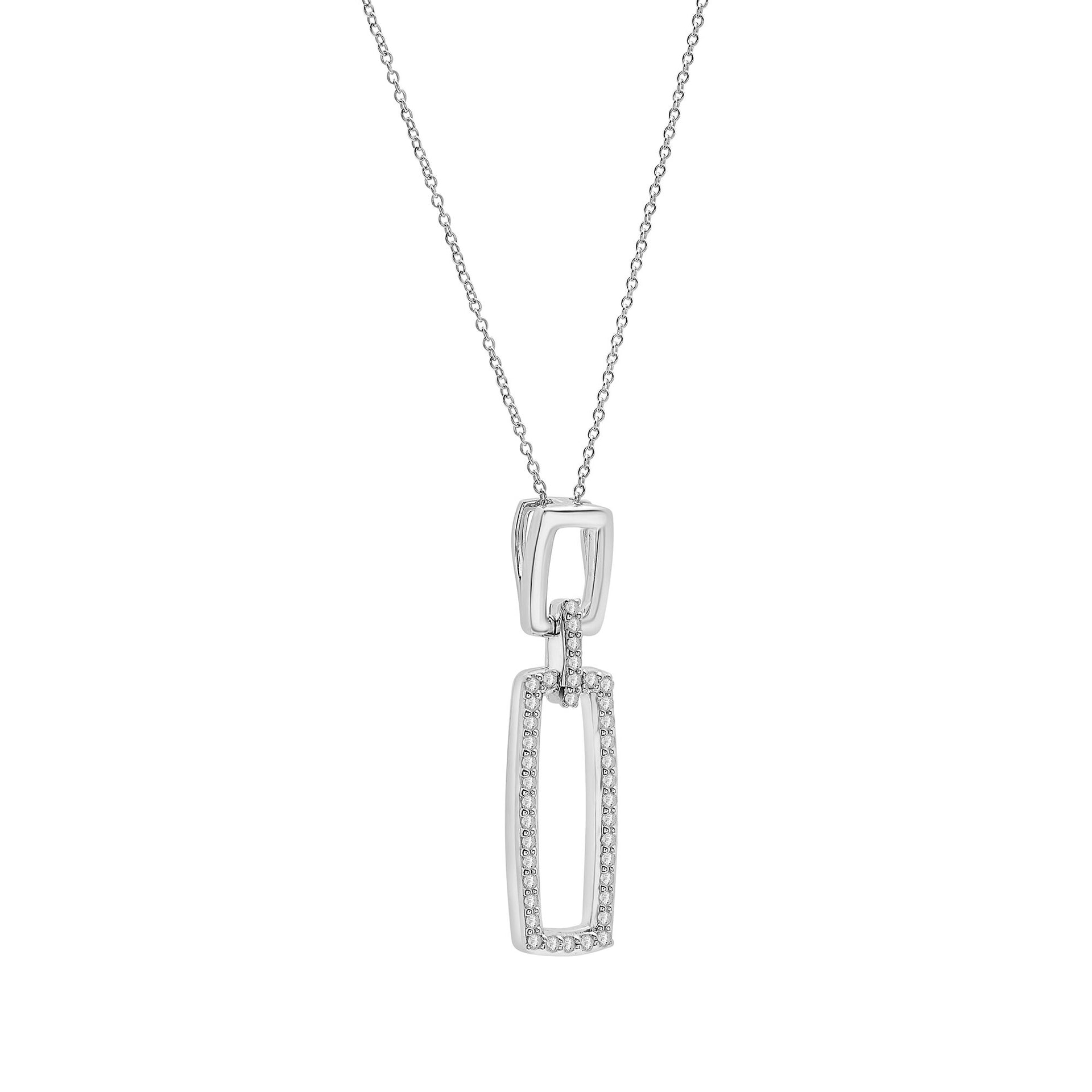 Diamond Link Pendant in Sterling Silver (1/4 ct. tw.)
