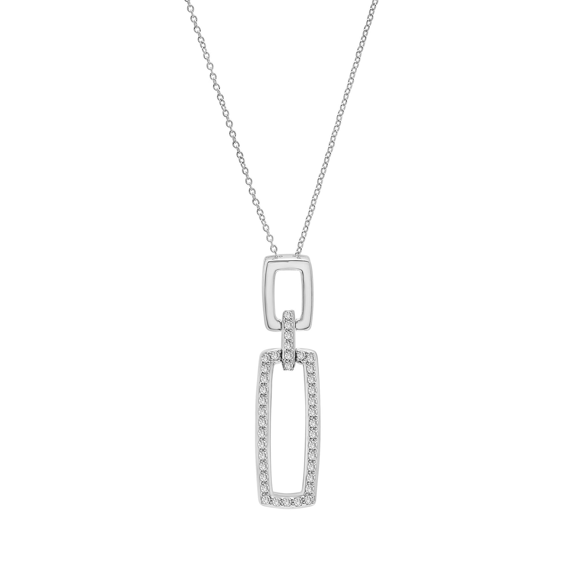 Diamond Link Pendant in Sterling Silver (1/4 ct. tw.)