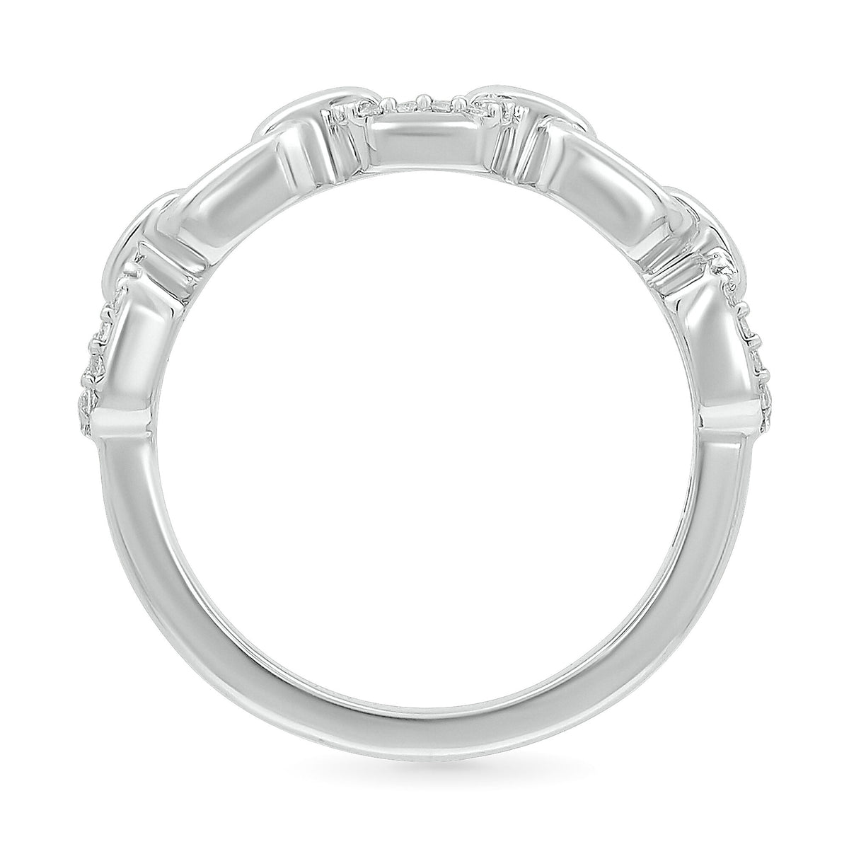 Diamond Chain Link Band in Sterling Silver (1/8 ct. tw.)