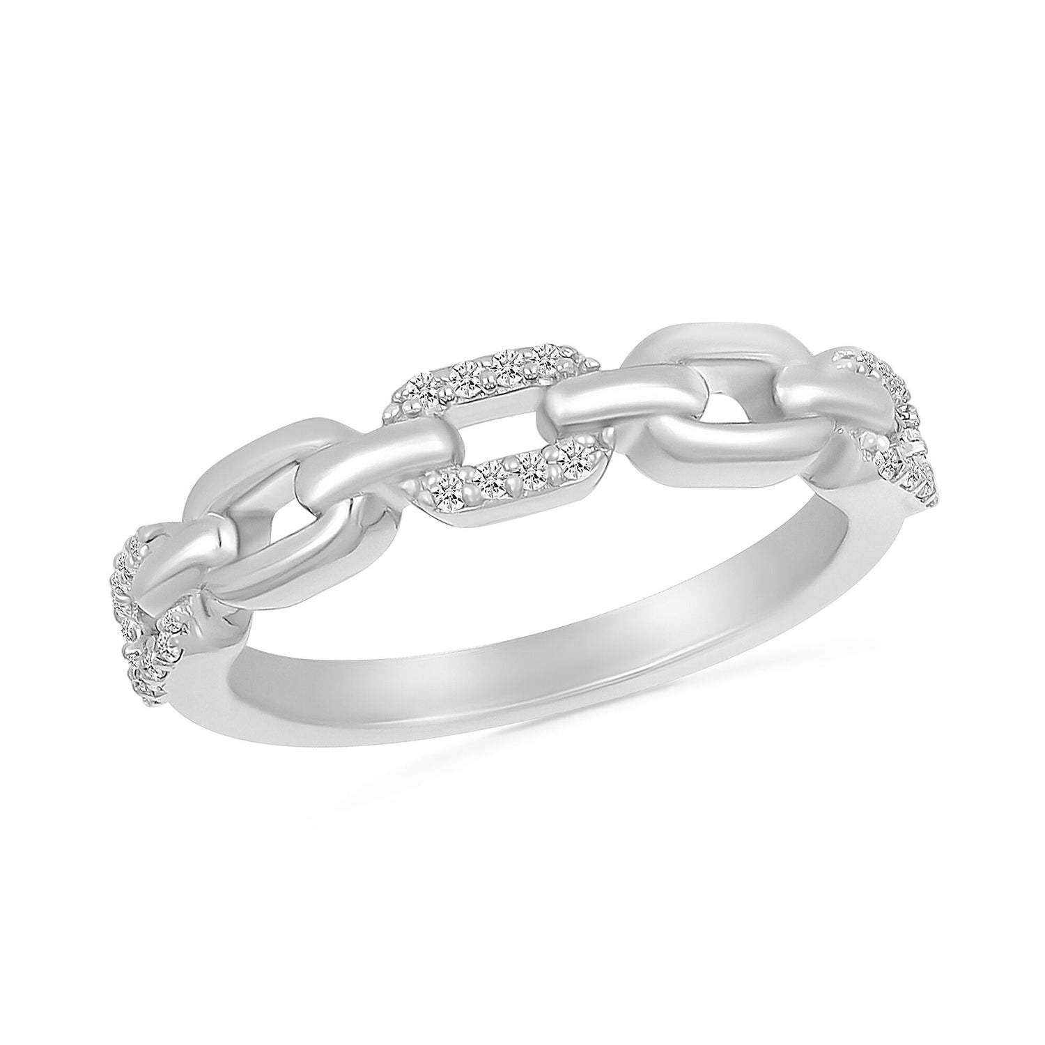 Diamond Chain Link Band in Sterling Silver (1/8 ct. tw.)