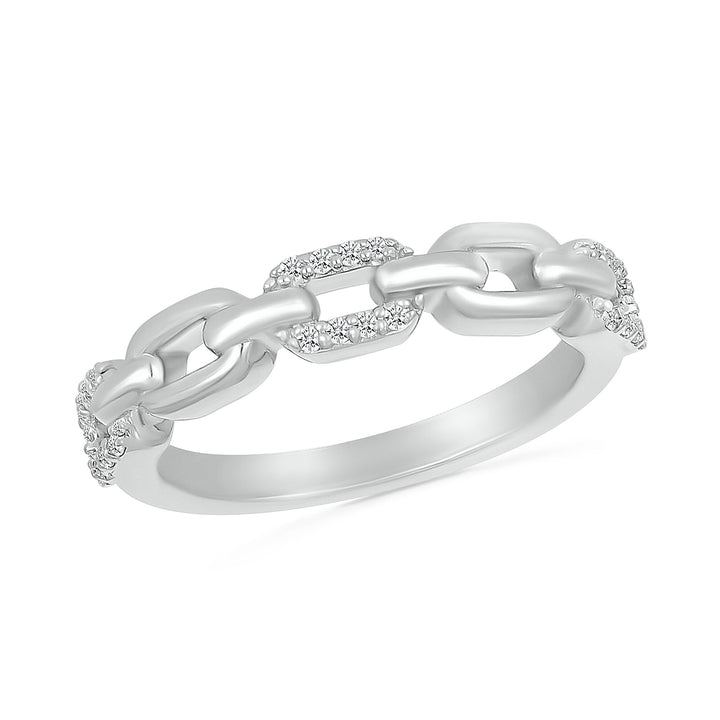 Diamond Chain Link Band in Sterling Silver (1/8 ct. tw.)