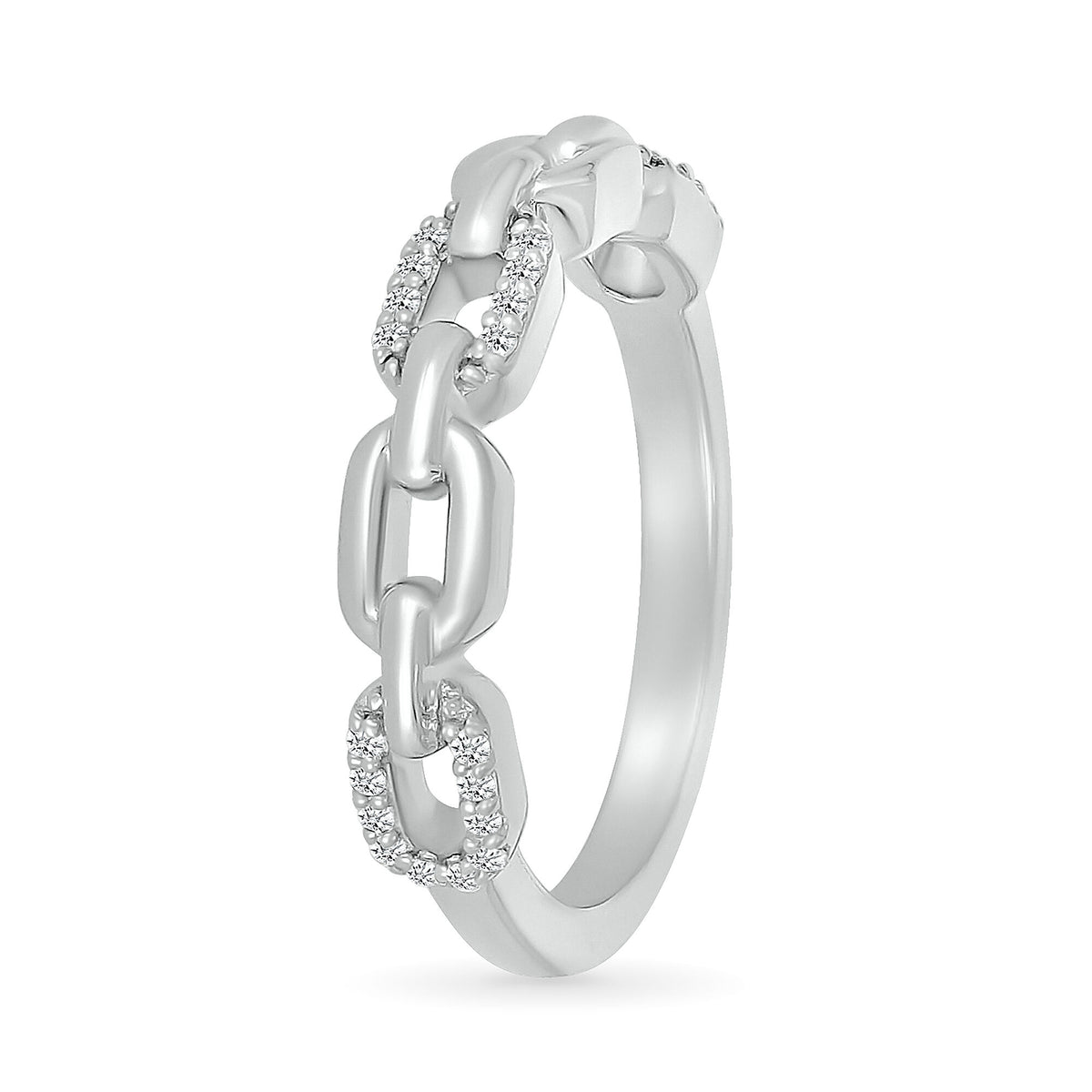 Diamond Chain Link Band in Sterling Silver (1/8 ct. tw.)