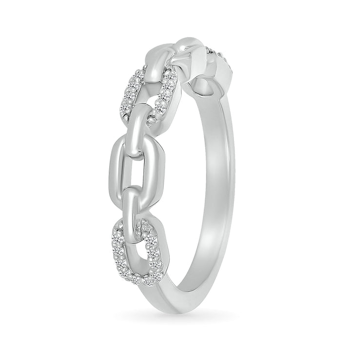 Diamond Chain Link Band in Sterling Silver (1/8 ct. tw.)