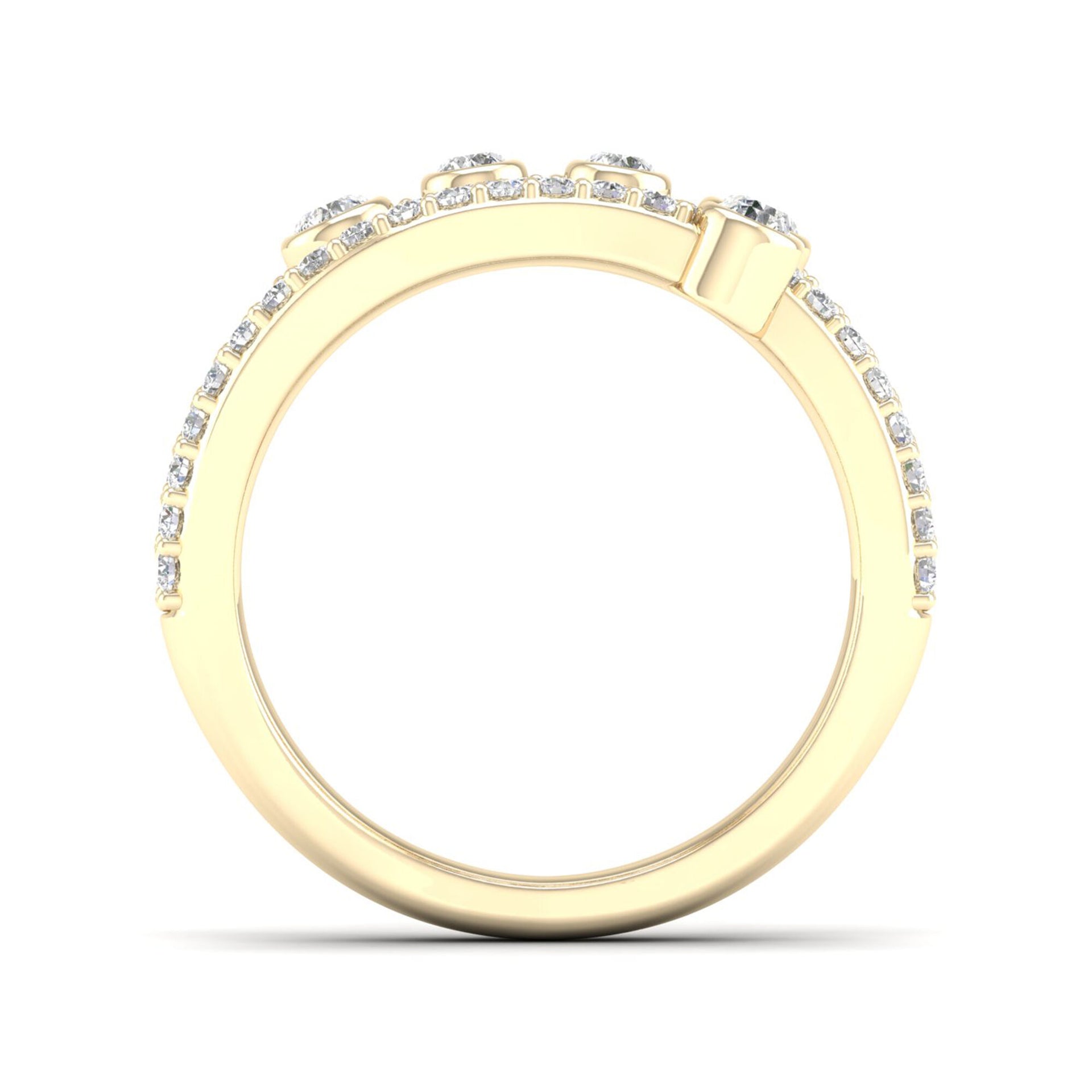 Diamond Bezel Wrap Ring in 10K Yellow Gold (3/4 ct. tw.)