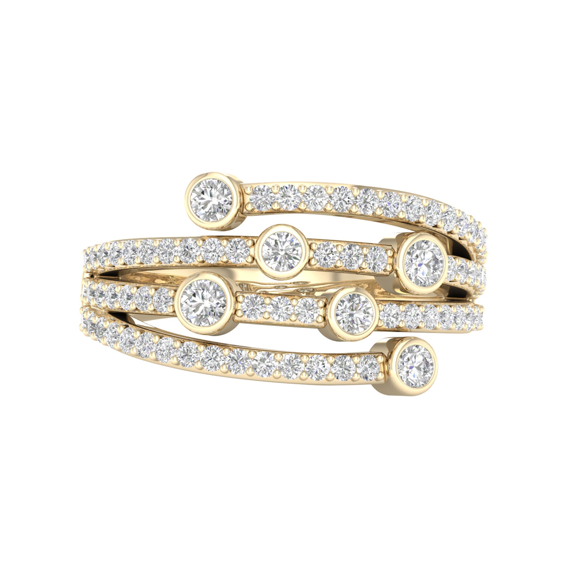 Diamond Bezel Wrap Ring in 10K Yellow Gold (3/4 ct. tw.)