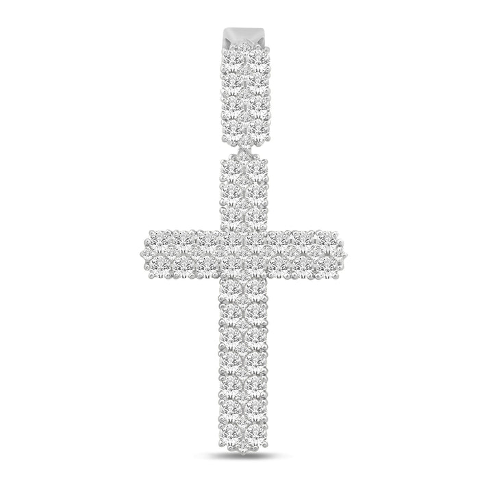 Lab Grown Diamond Cross Charm in 10K White Gold (3 5/8)