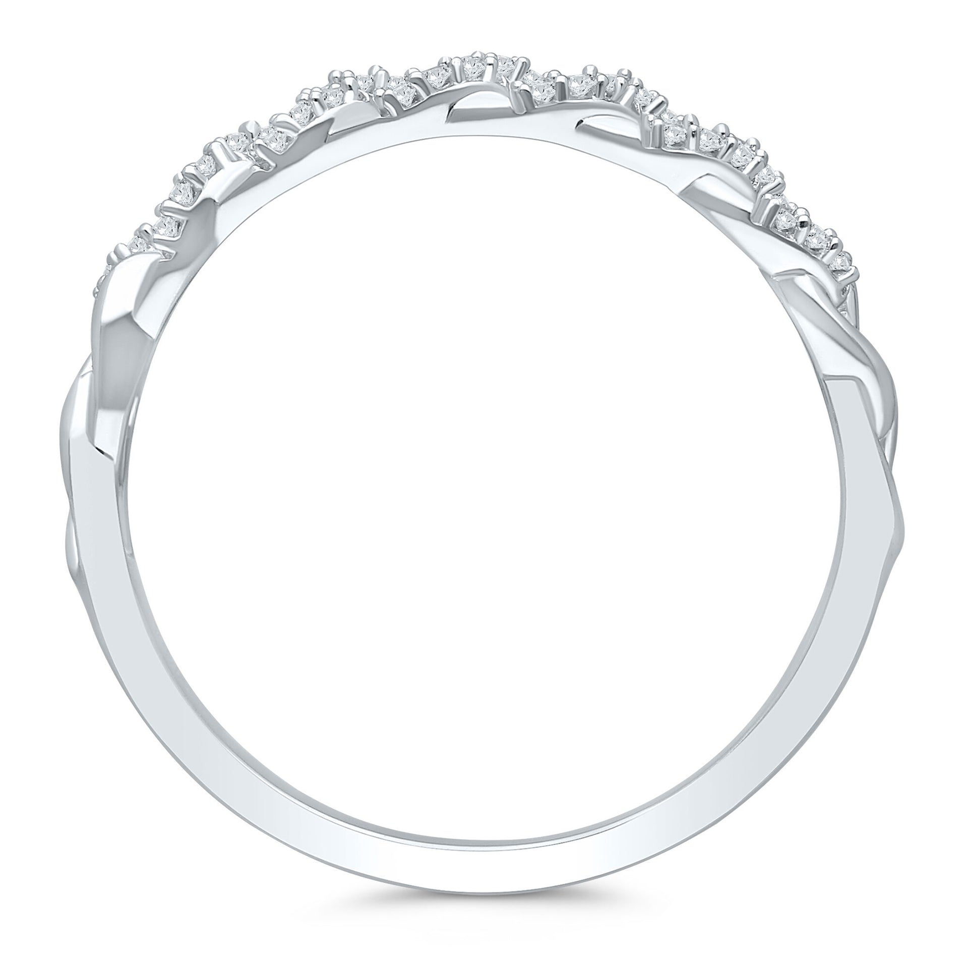 Diamond Accent Chain Link Band in Sterling Silver