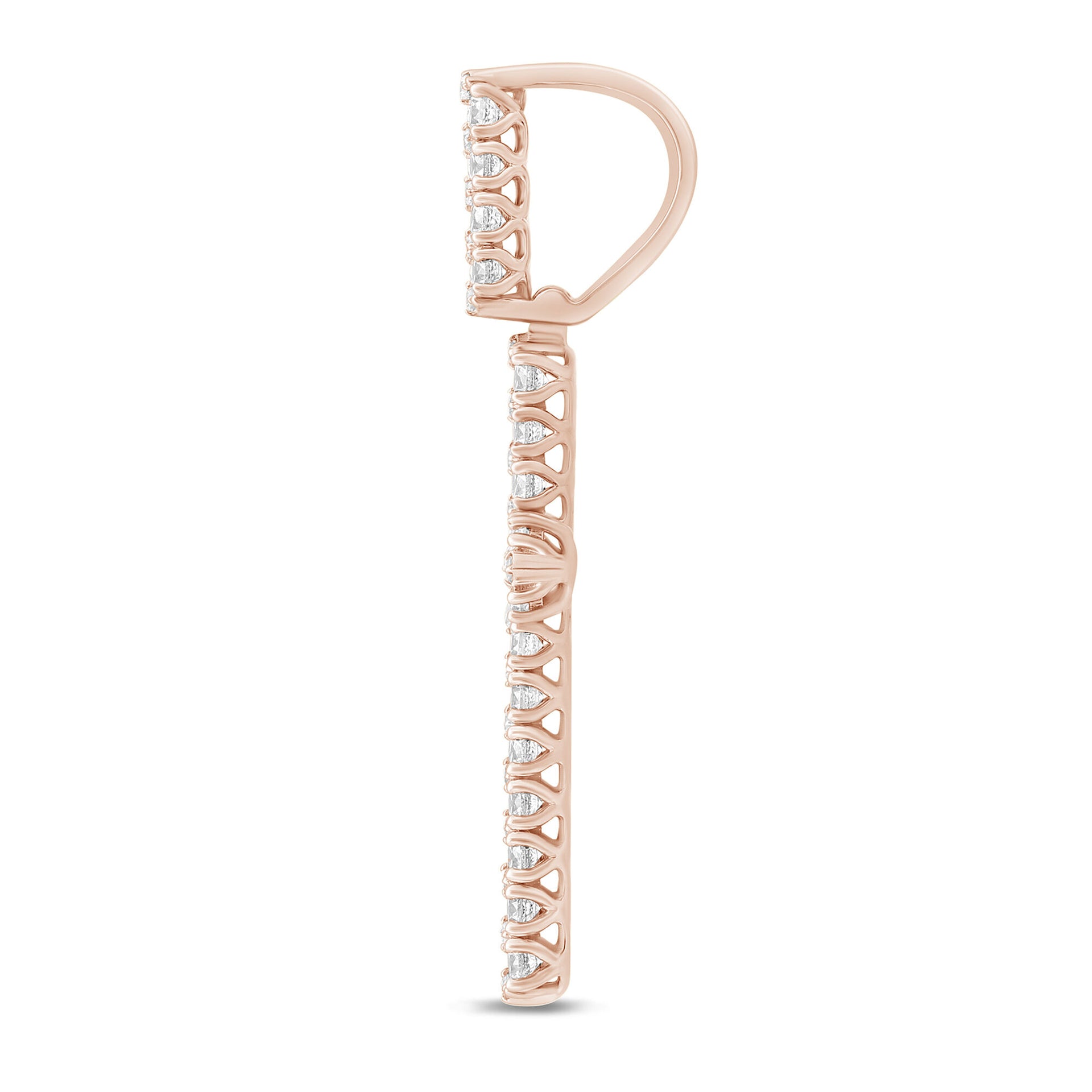 Lab Grown Diamond Cross Charm in 10K Rose Gold (3 5/8)