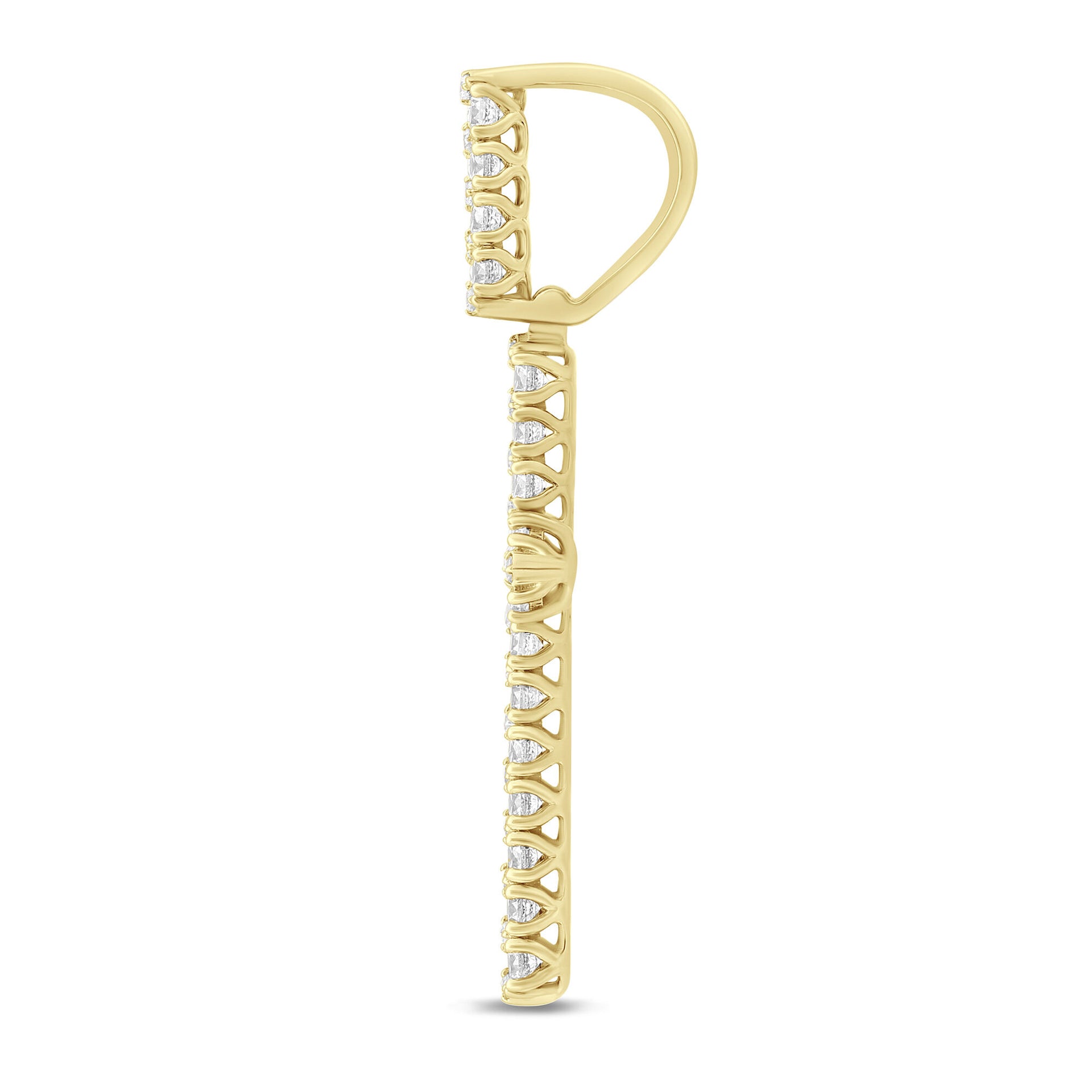 Lab Grown Diamond Cross Charm in 10K Yellow Gold (3 5/8)