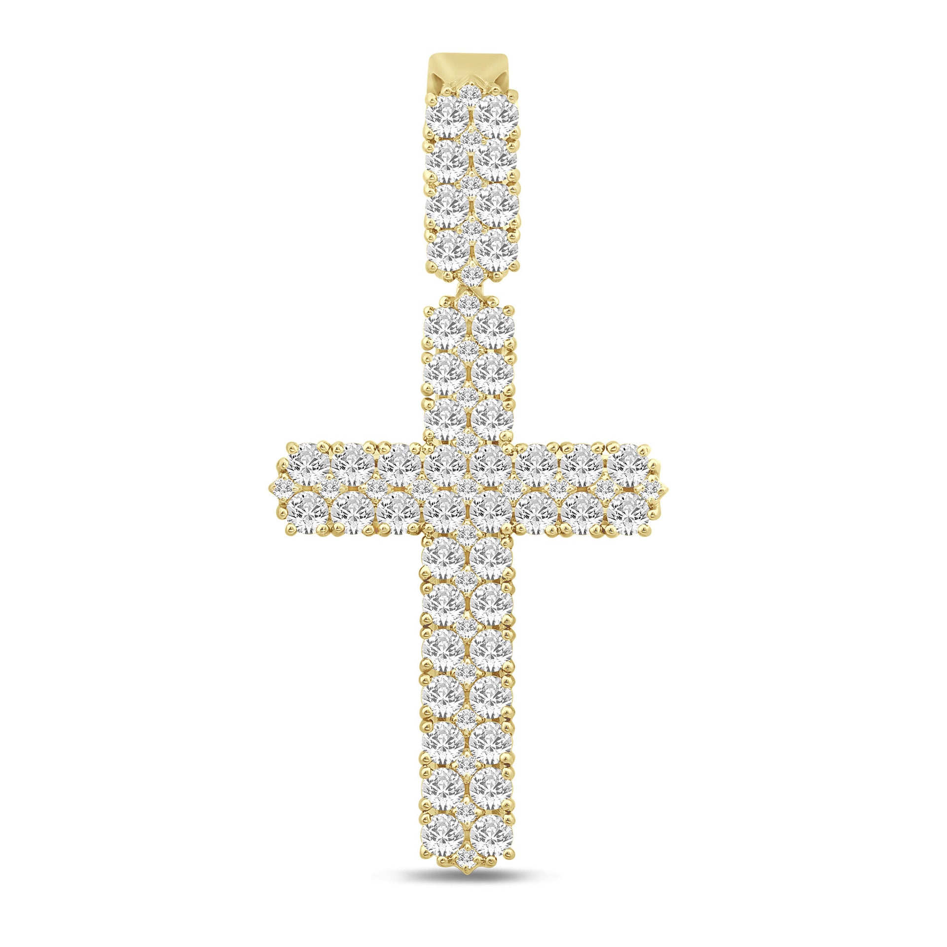 Lab Grown Diamond Cross Charm in 10K Yellow Gold (3 5/8)