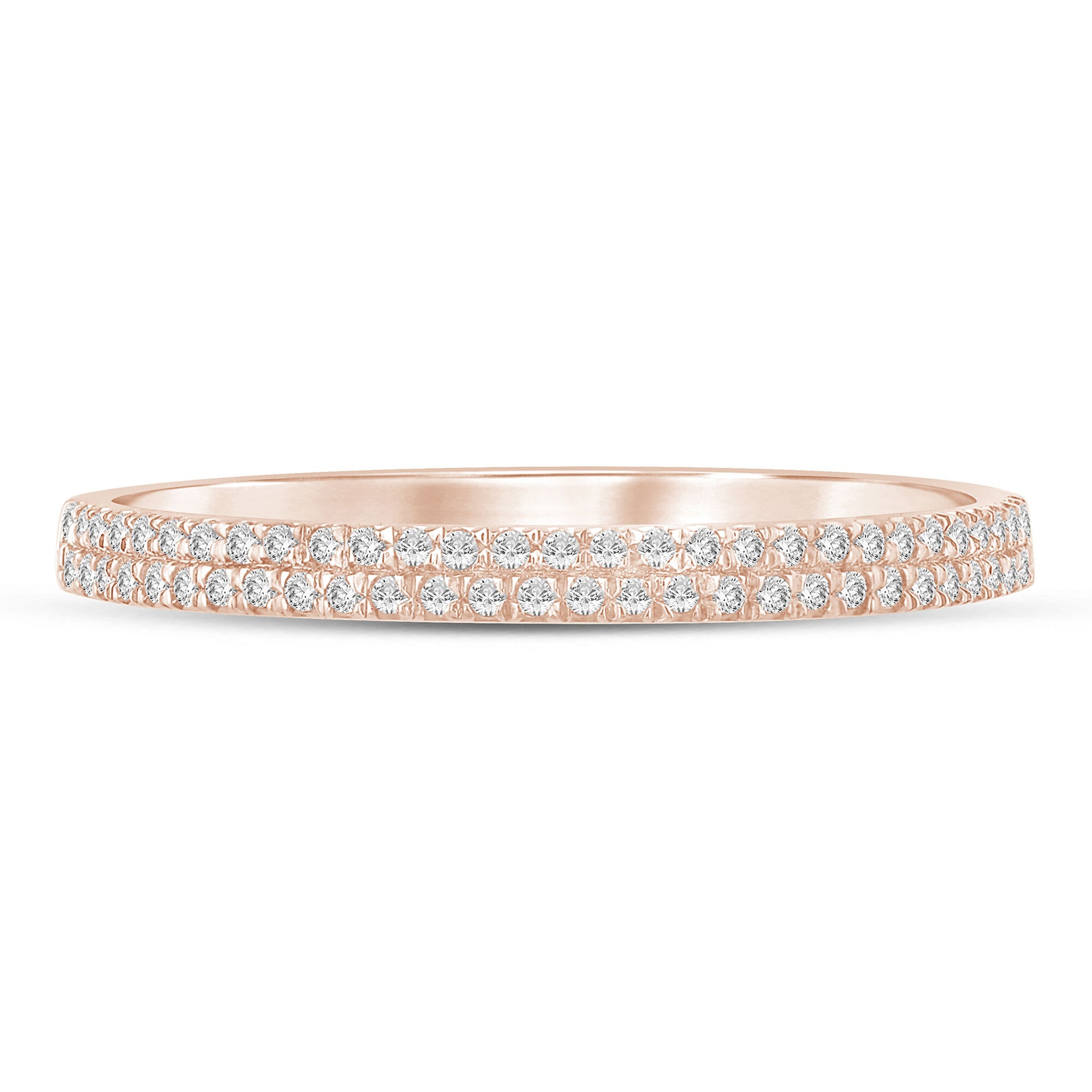 Diamond Double Row Stack Band in 10K Rose Gold (1/8 ct. tw.)
