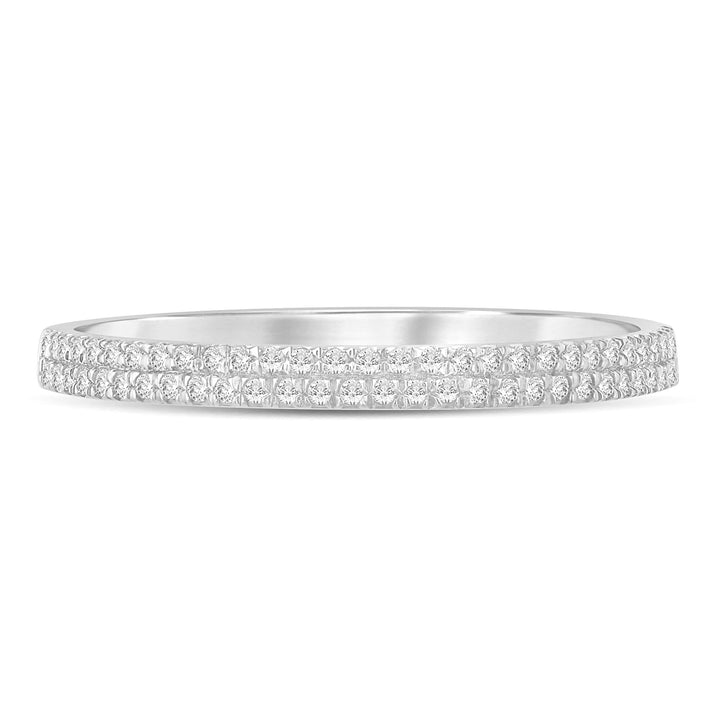 Diamond Double Row Stack Band in 10K White Gold (1/8 ct. tw.)