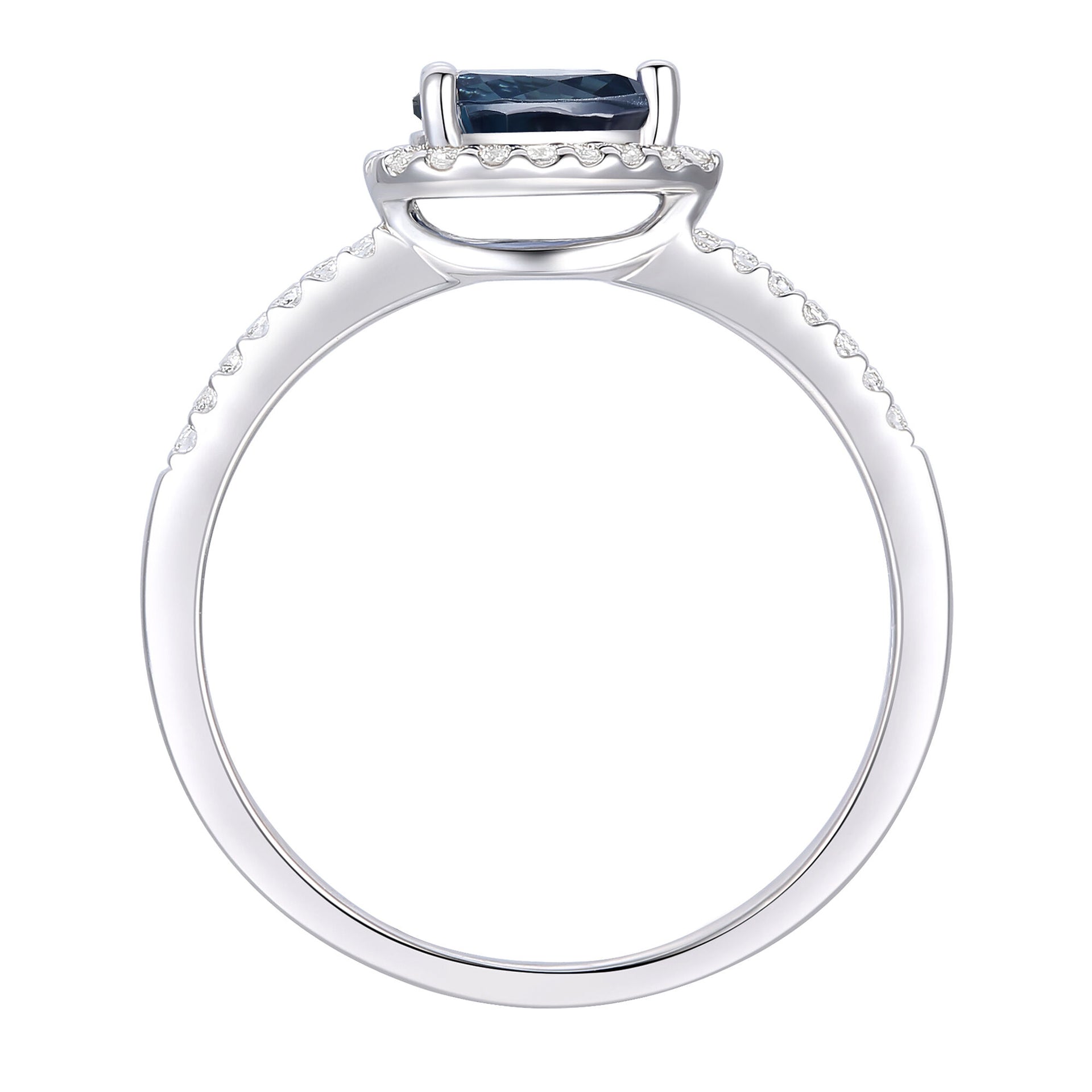 Blue Sapphire East/West Pear-Shaped Ring in 10K White Gold (1/7 ct. tw.)