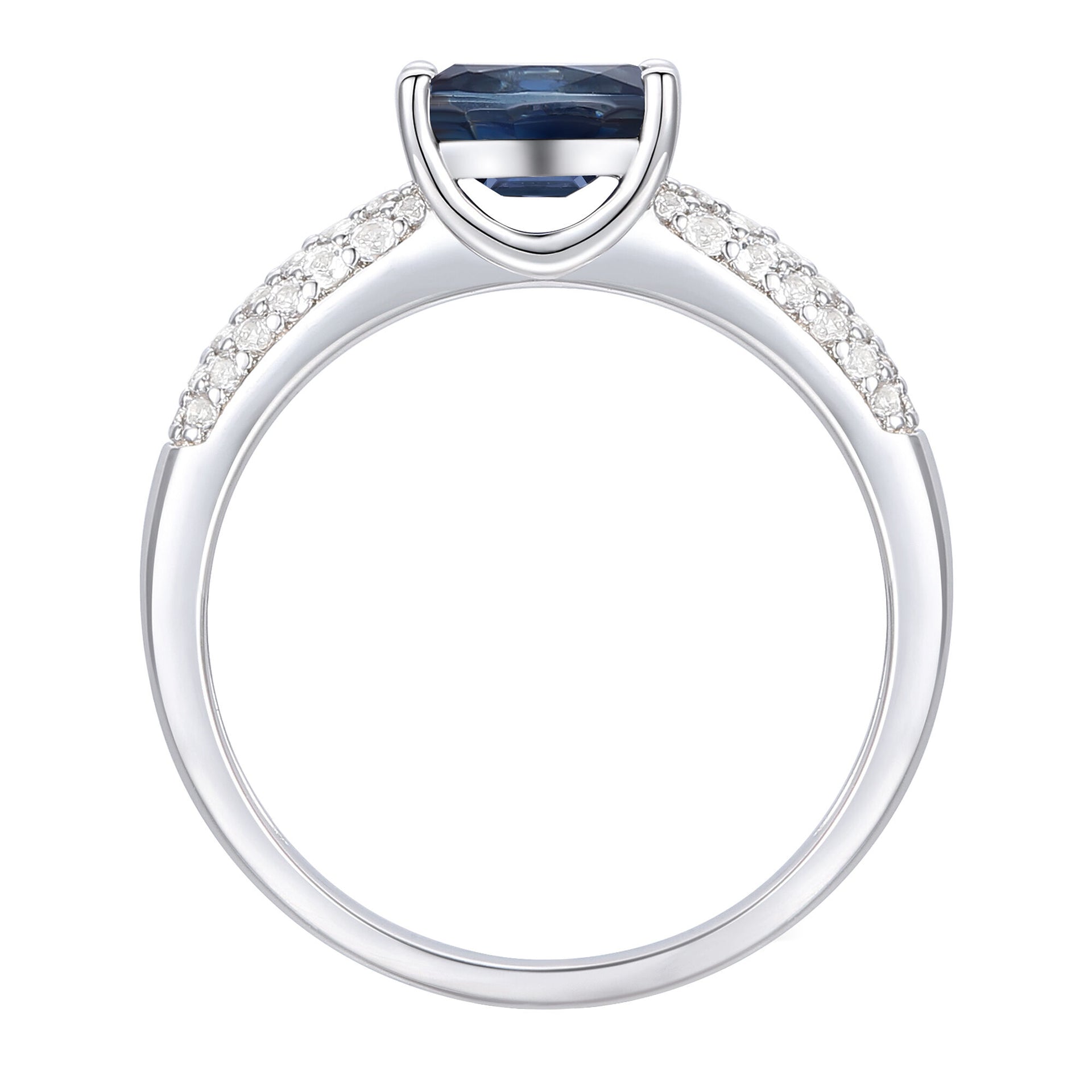 Blue Sapphire East/West Oval Ring in 10K White Gold (1/4 ct. tw.)