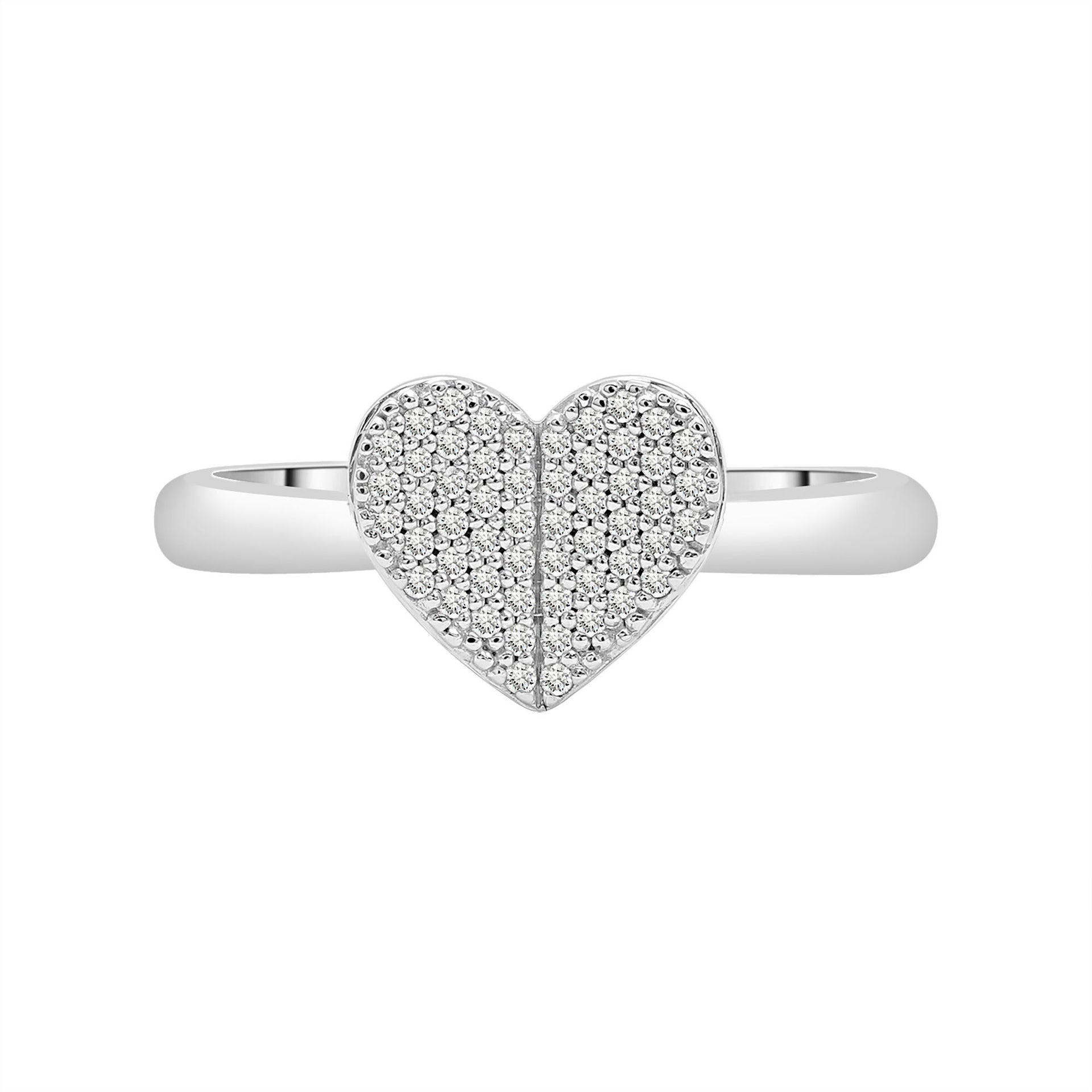 Diamond Heart Ring in Sterling Silver (1/7 ct. tw.)
