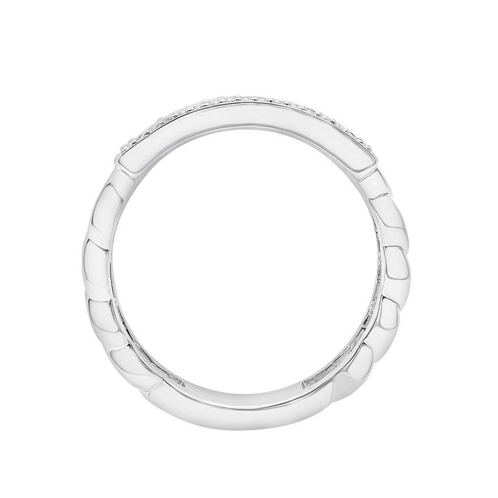 Diamond ID Link Ring in Sterling Silver (1/7 ct. tw.)