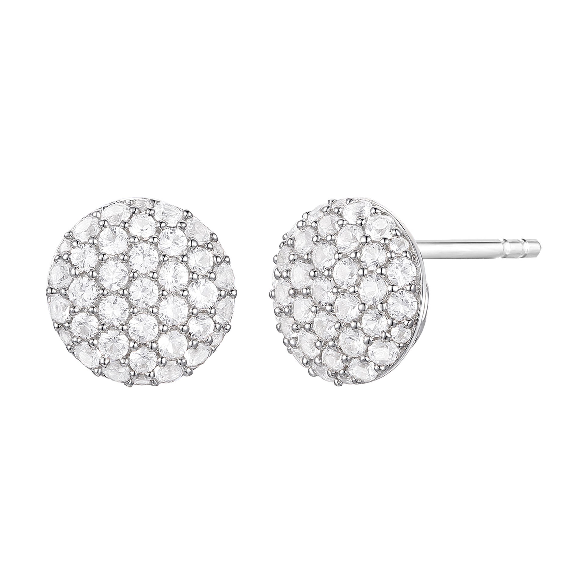 Diamond Pavé Round Studs in Sterling Silver (1/2 ct. tw.)