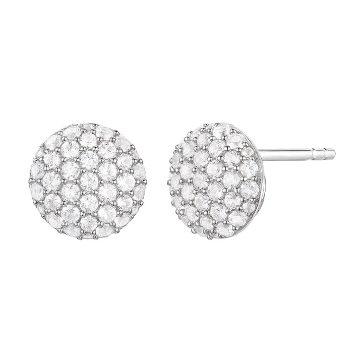 Diamond Pavé Round Studs in Sterling Silver (1/2 ct. tw.)
