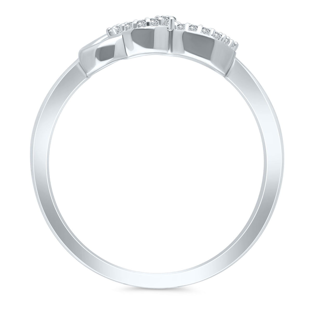 Diamond Interlocking Heart Ring in Sterling Silver (1/10 ct. tw.)