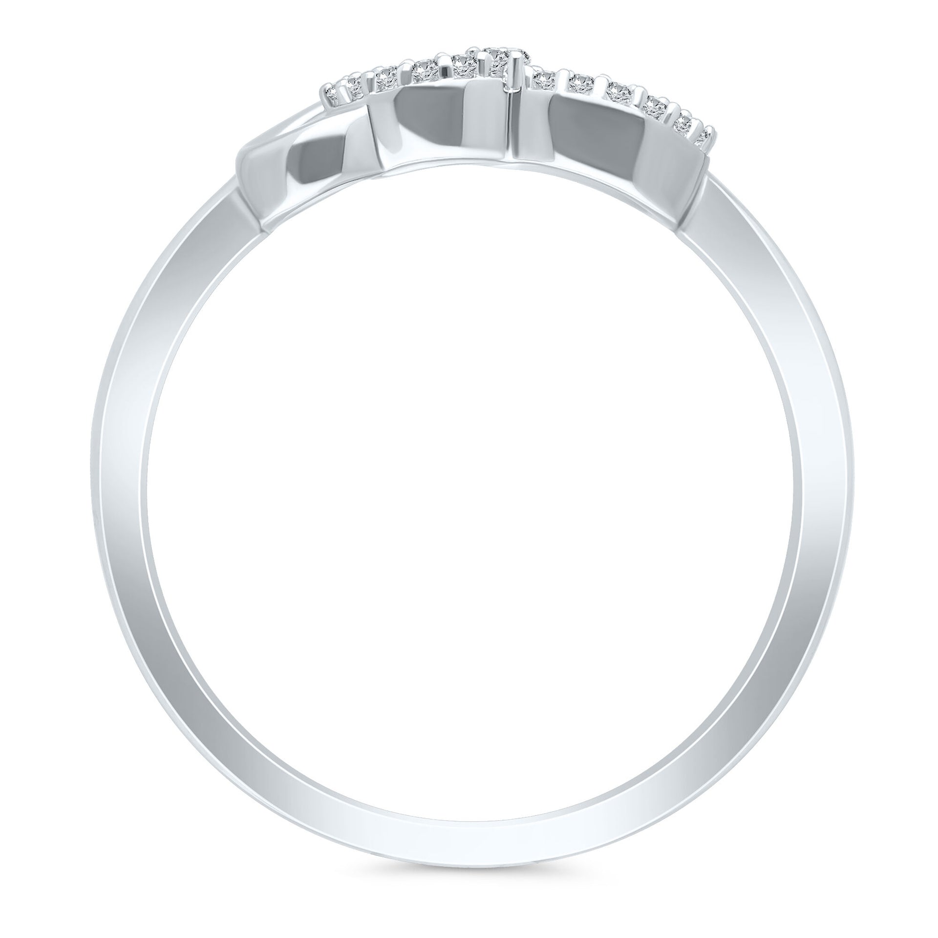 Diamond Interlocking Heart Ring in Sterling Silver (1/10 ct. tw.)