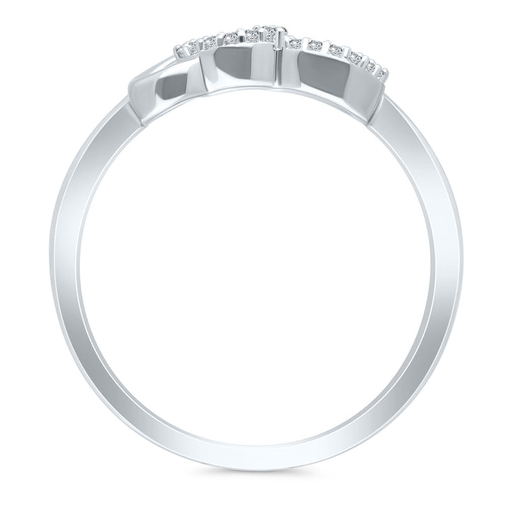 Diamond Interlocking Heart Ring in Sterling Silver (1/10 ct. tw.)