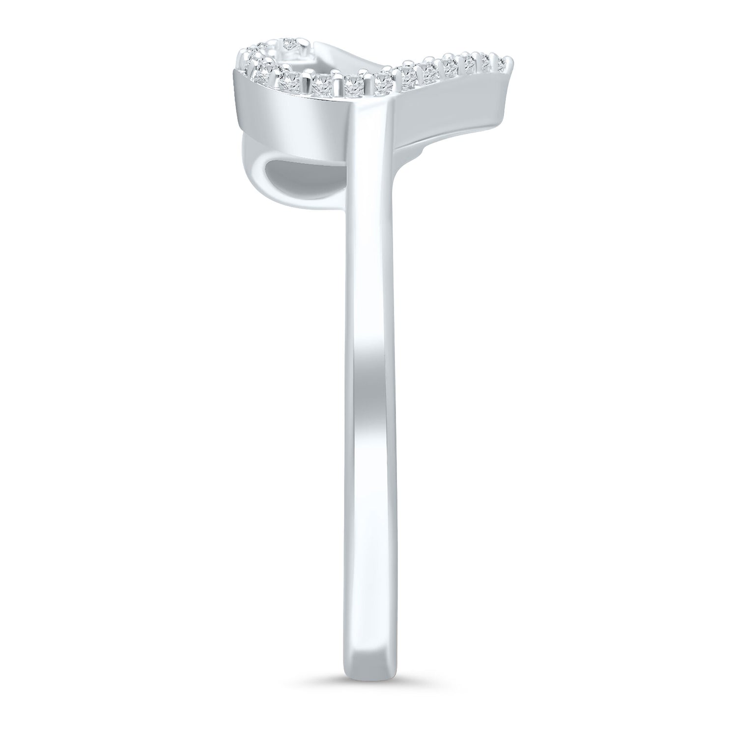 Diamond Interlocking Heart Ring in Sterling Silver (1/10 ct. tw.)