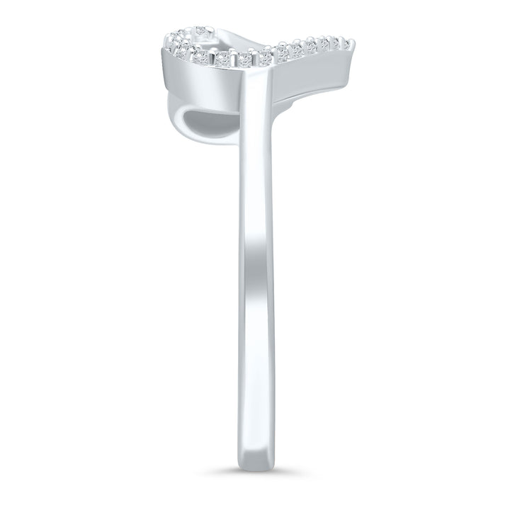 Diamond Interlocking Heart Ring in Sterling Silver (1/10 ct. tw.)