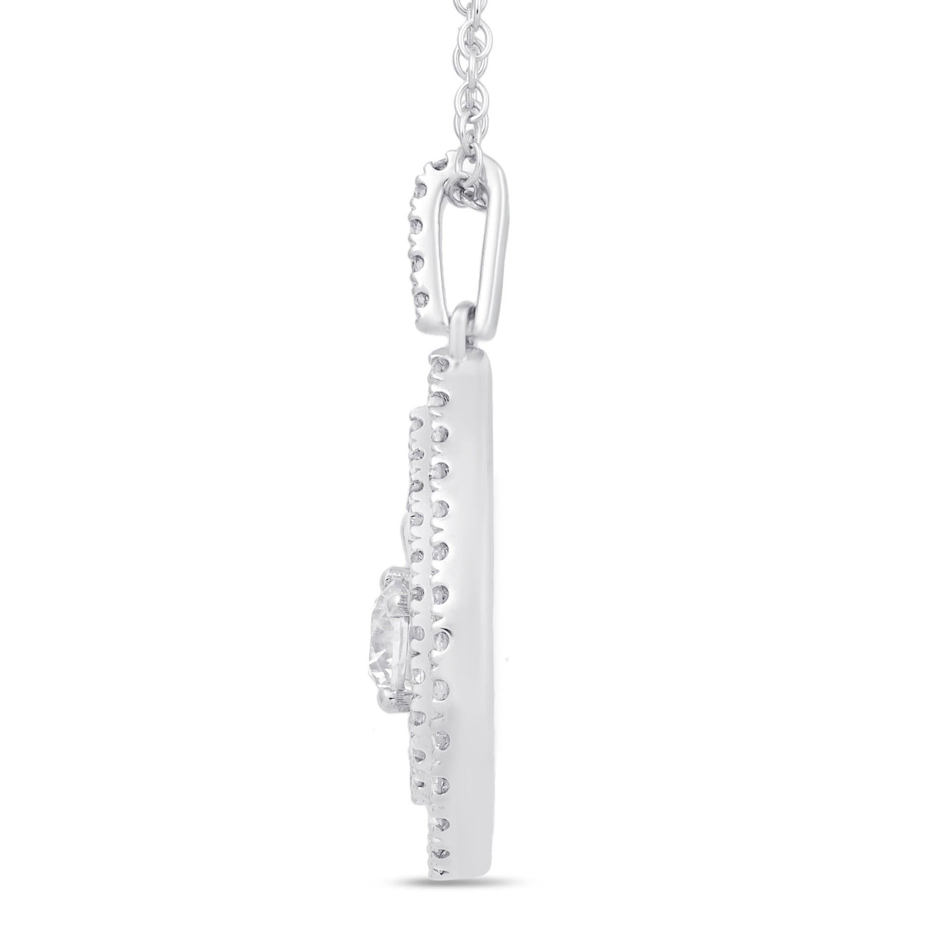 Radiant Drop Diamond Pendant in 10K White Gold (3/4 ct. tw.)