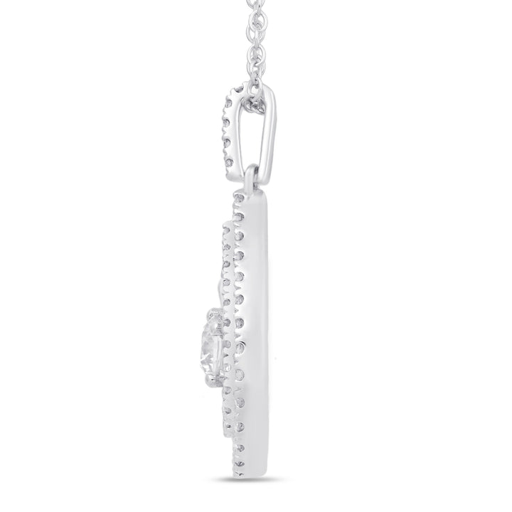 Radiant Drop Diamond Pendant in 10K White Gold (3/4 ct. tw.)