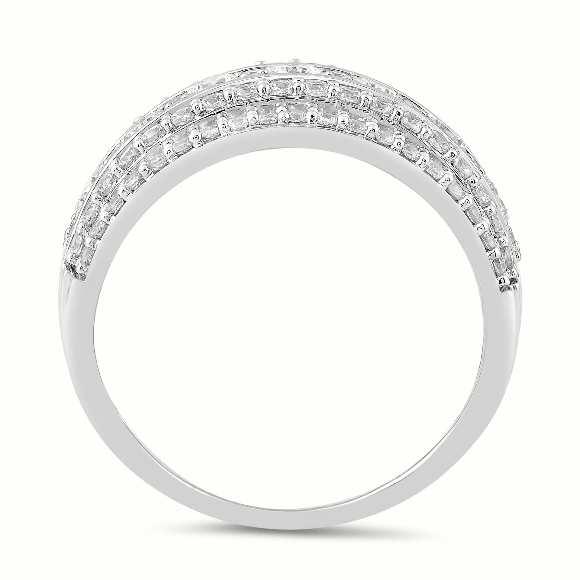 Multi-Row Diamond Ring in 10K White Gold (1 1/2 ct. tw.)
