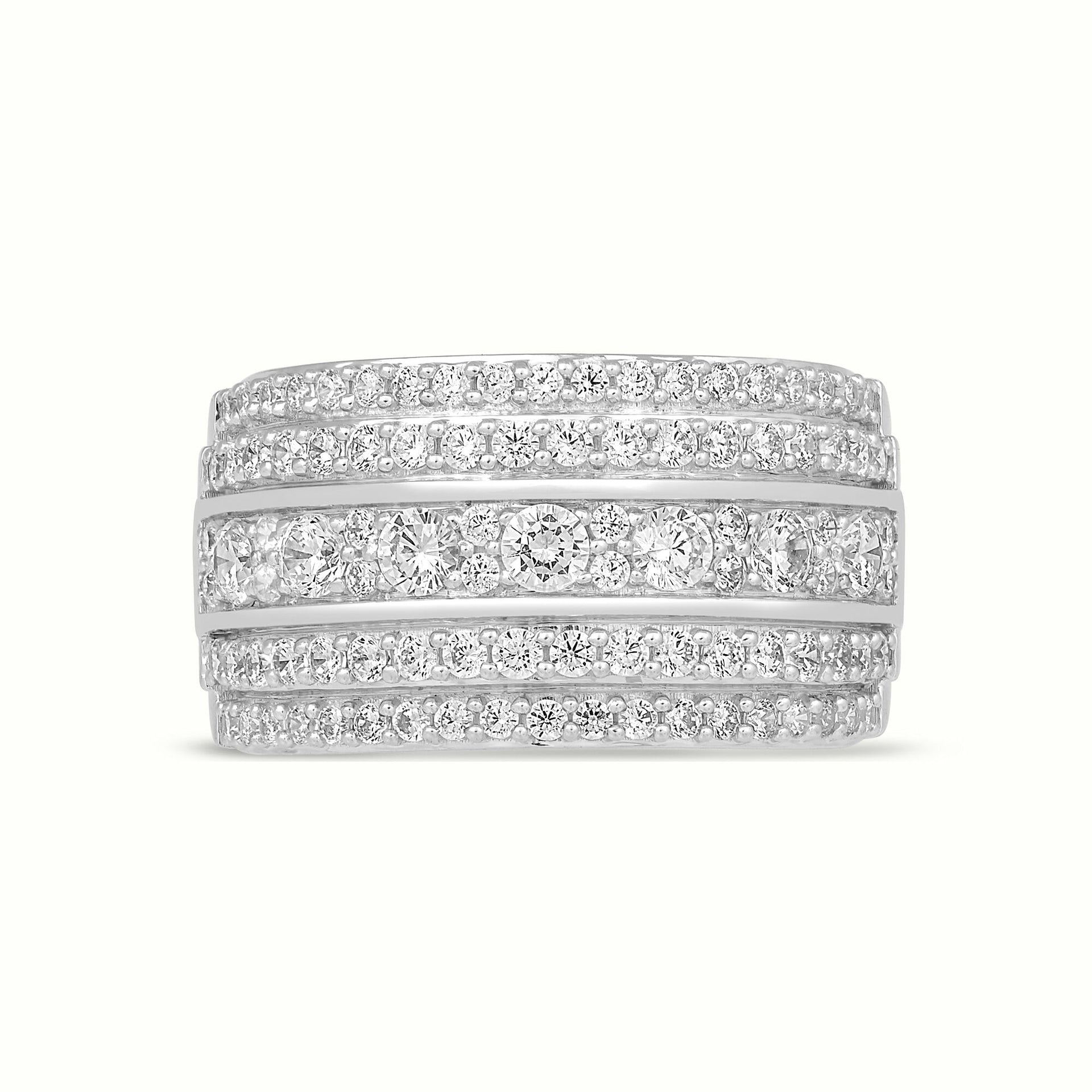 Multi-Row Diamond Ring in 10K White Gold (1 1/2 ct. tw.)
